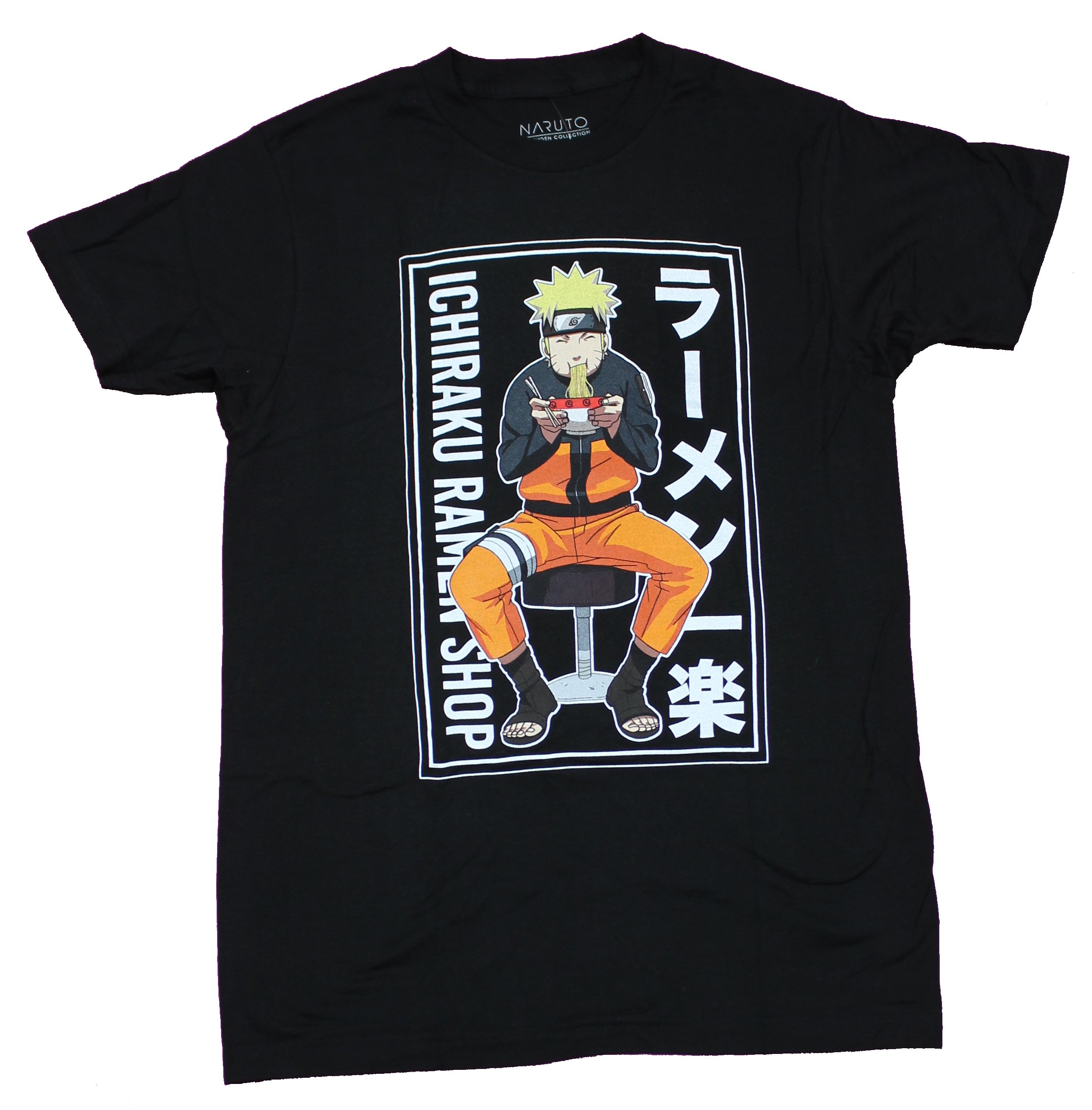 Naruto Shippuden Herren T-Shirt - Ichiraku Ramen Shop Kanji Box Pic - Bild 1 von 2