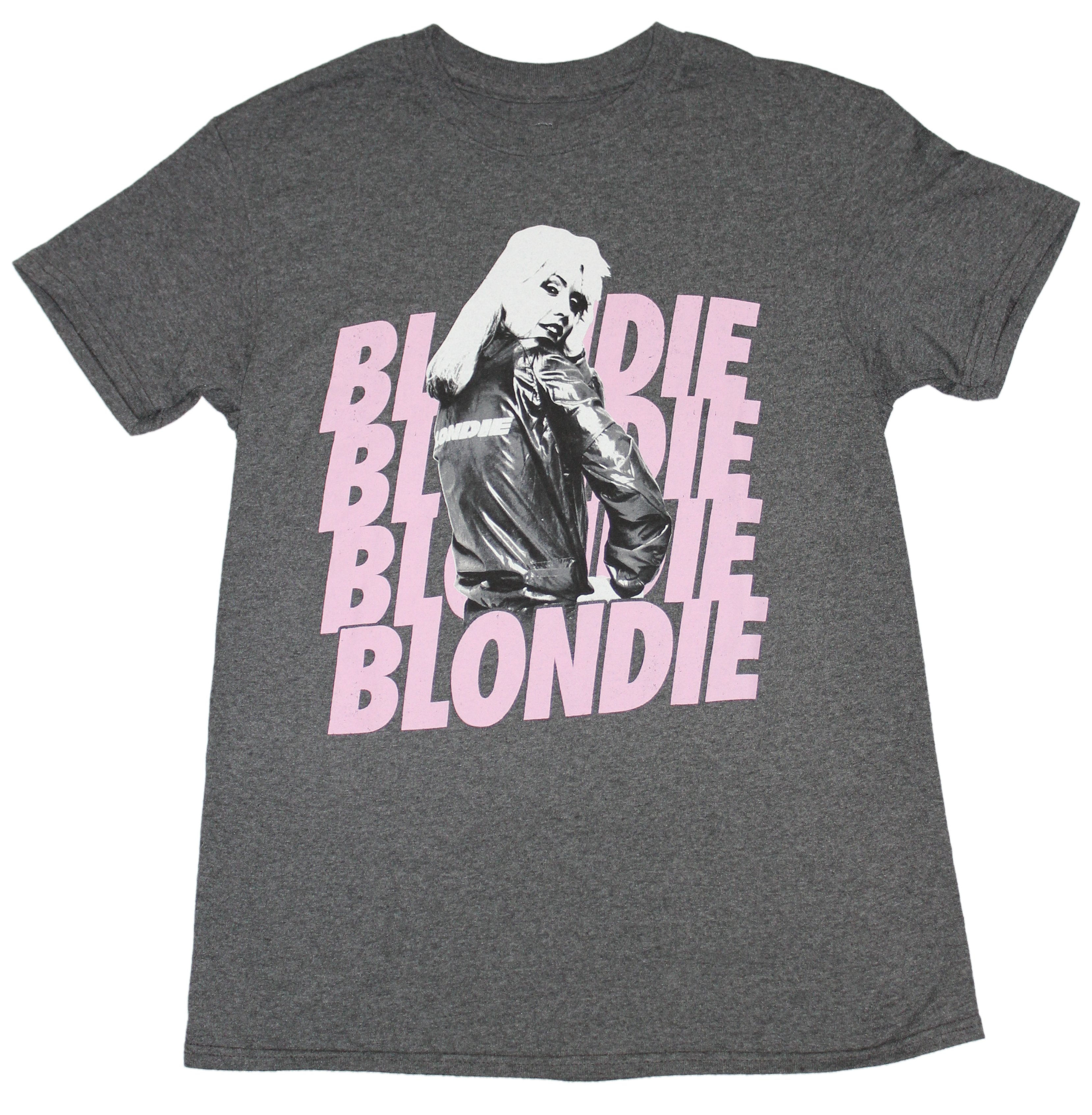 Blondie New Adult T-Shirt Debbie Harry Over Pink Name Drop
