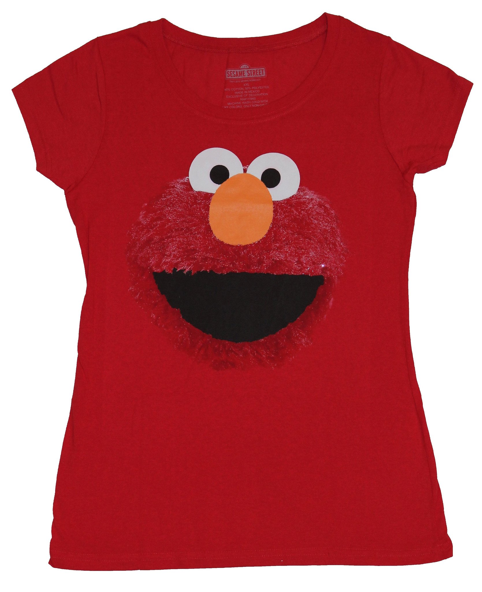 Sesame Street Girls Juniors T-Shirt - Photo Realistic Elmo