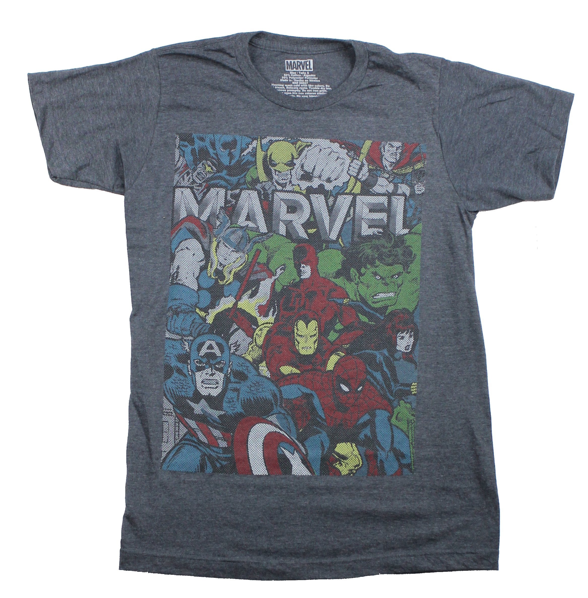 MARVEL スーパーヒーロー Tシャツ Lサイズ ダークグレー s-l400.jpg