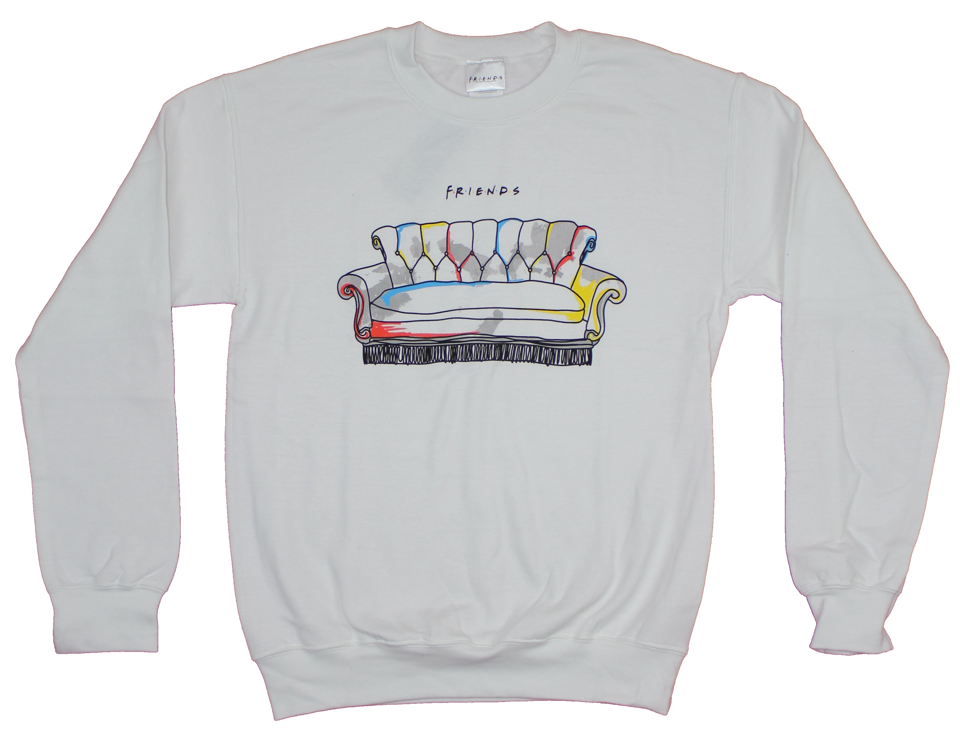 Friends Mens Crewneck Sweatshirt  Classic Couch Drawing Image  eBay