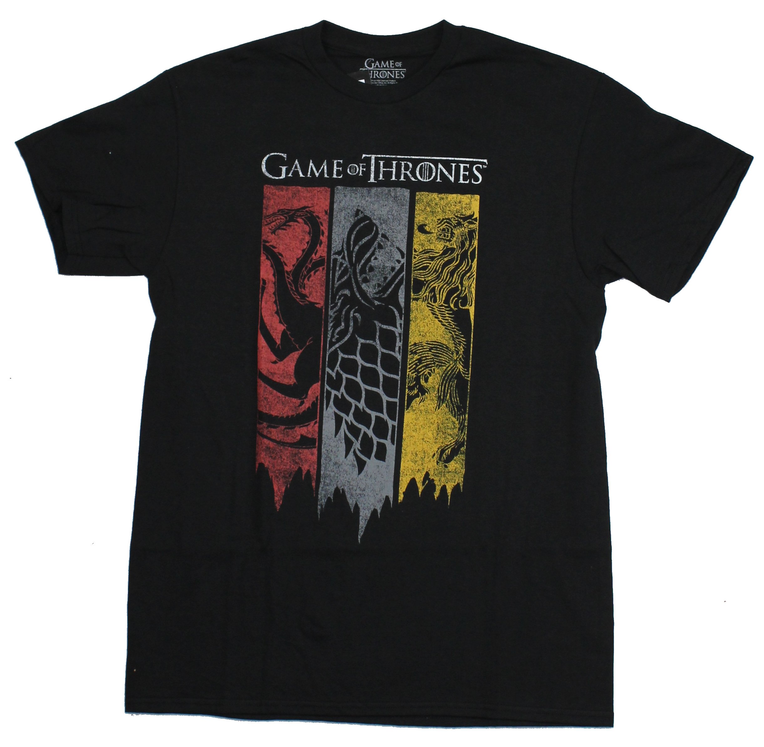 Game Of Thrones Targaryen Dragon Shield T-Shirt – Official Licensed – Black, 100% Cotton, Crew Neck, Short Sleeve