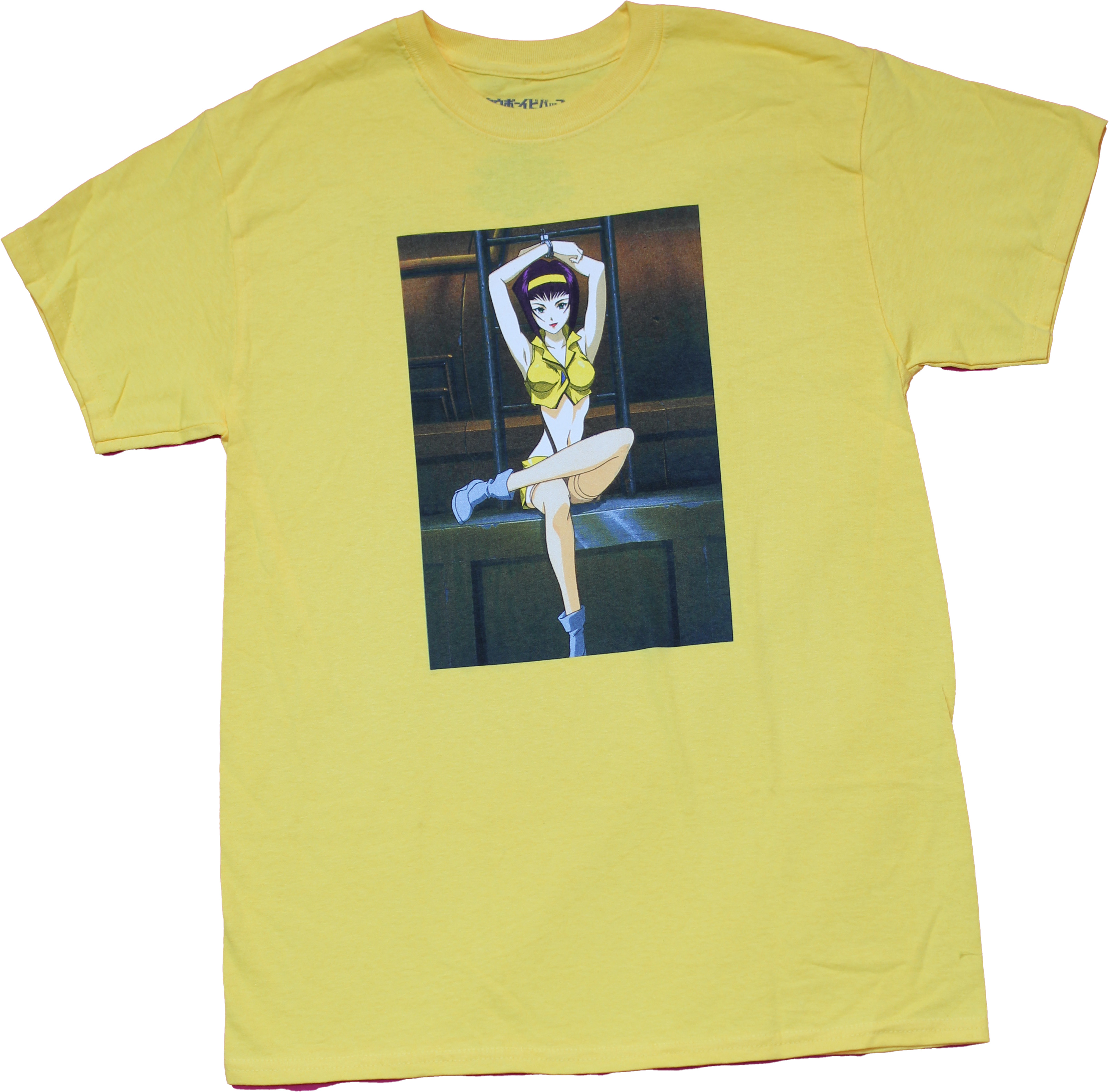 Cowboy Bebop New Adult T-Shirt - Faye Bound Sitting Image Yellow