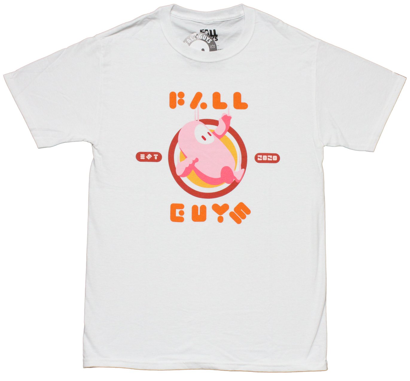 Fall Guys Mesn T-Shirt – Pink Guy Falling Circle Image