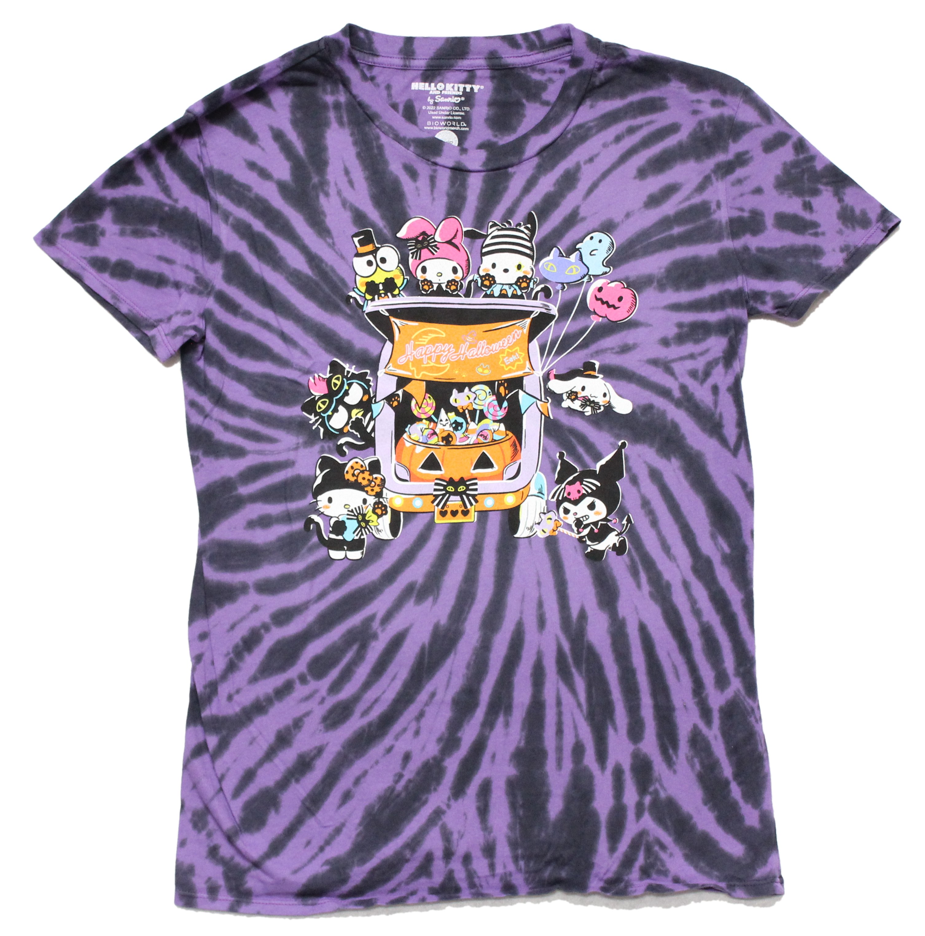 Hello Kitty New Adult T-Shirt - Happy Halloween Purple Tie Dye | eBay