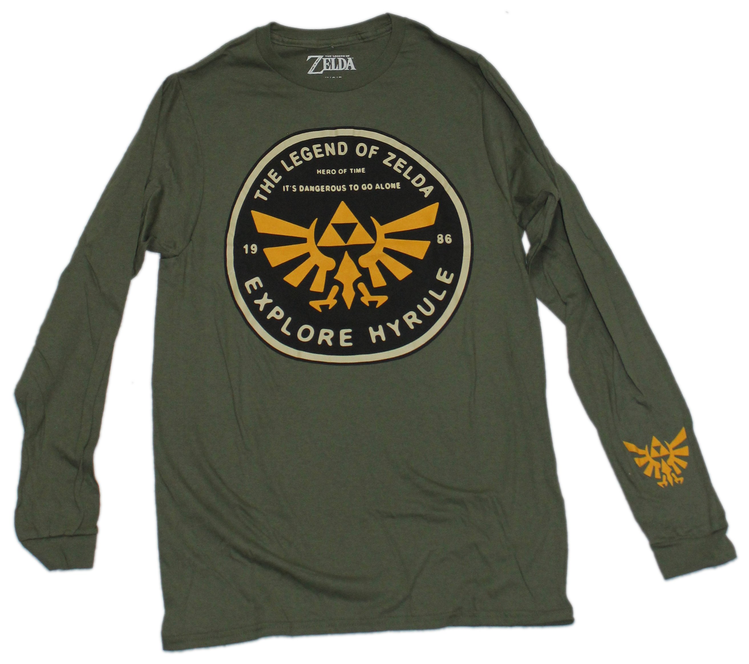 Legend of Zelda Mens Long Sleeve T-Shirt - Explore Hyrule Triforce
