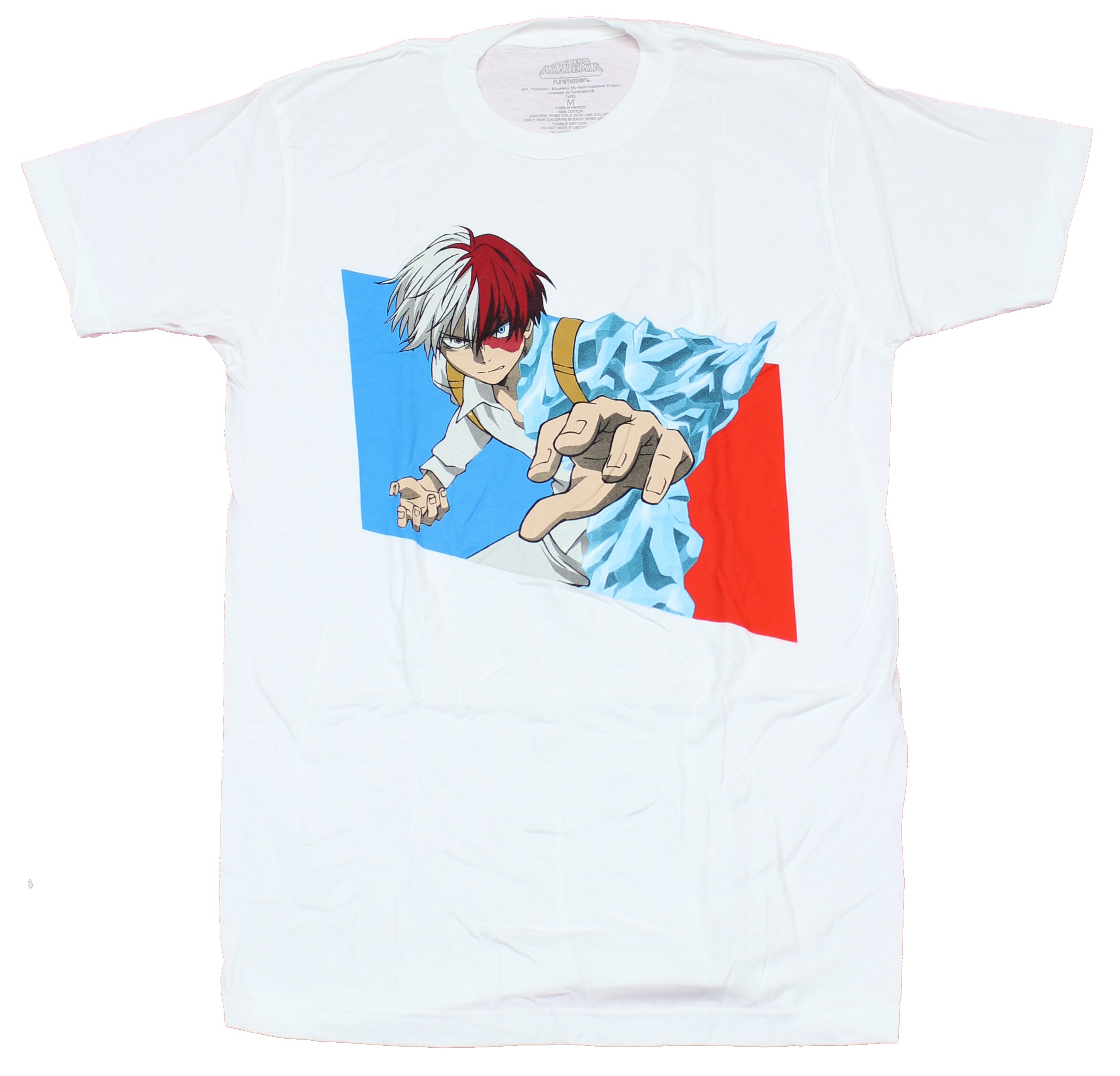 My Hero Academia Erwachsene neu T-Shirt - Todoroki rot blau Attack Reach - Bild 1 von 2