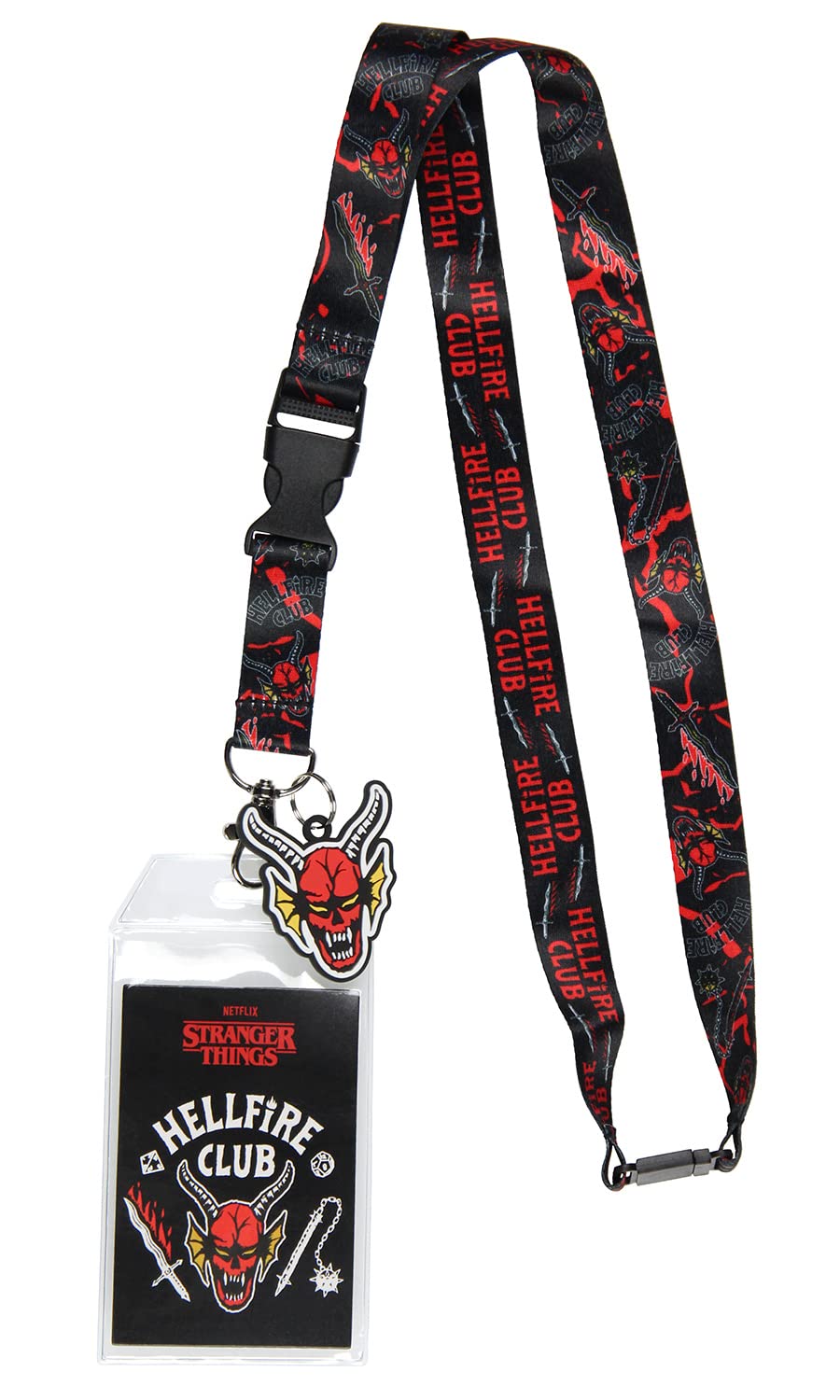 Stranger Things Hellfire Club ID Badge Holder Lanyard w/ 2