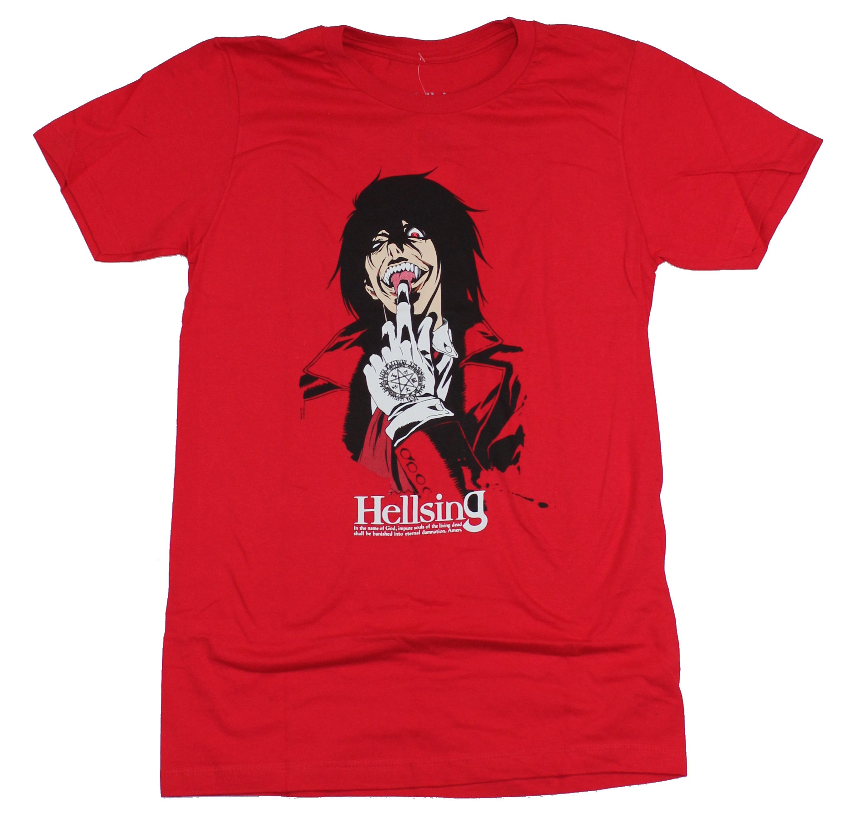 Hellsing Mens T-Shirt - Alucard Licking Glove Tip Image | eBay