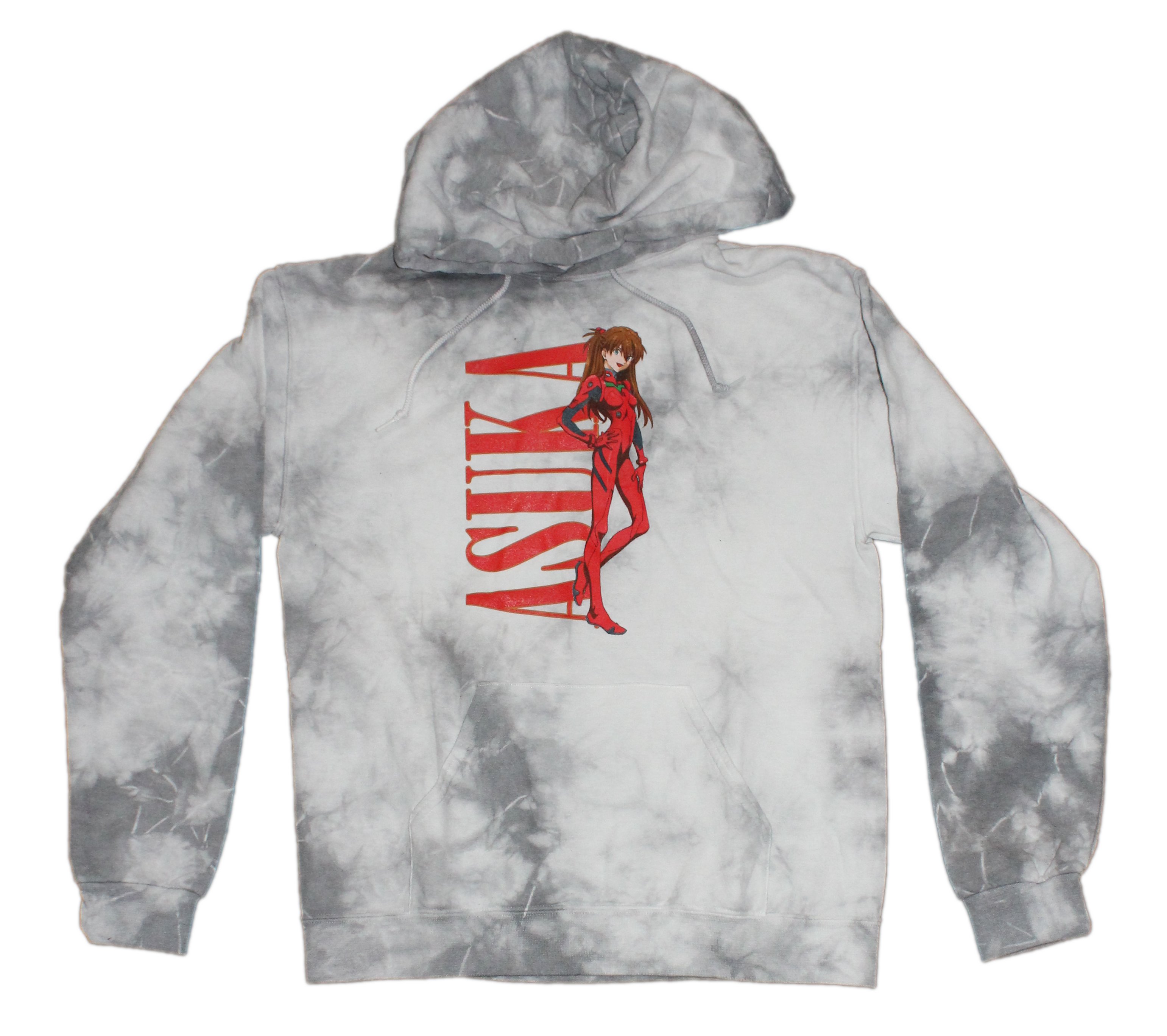 Gray & White Marbled Neon Genesis Evangelion Hoodie Ft