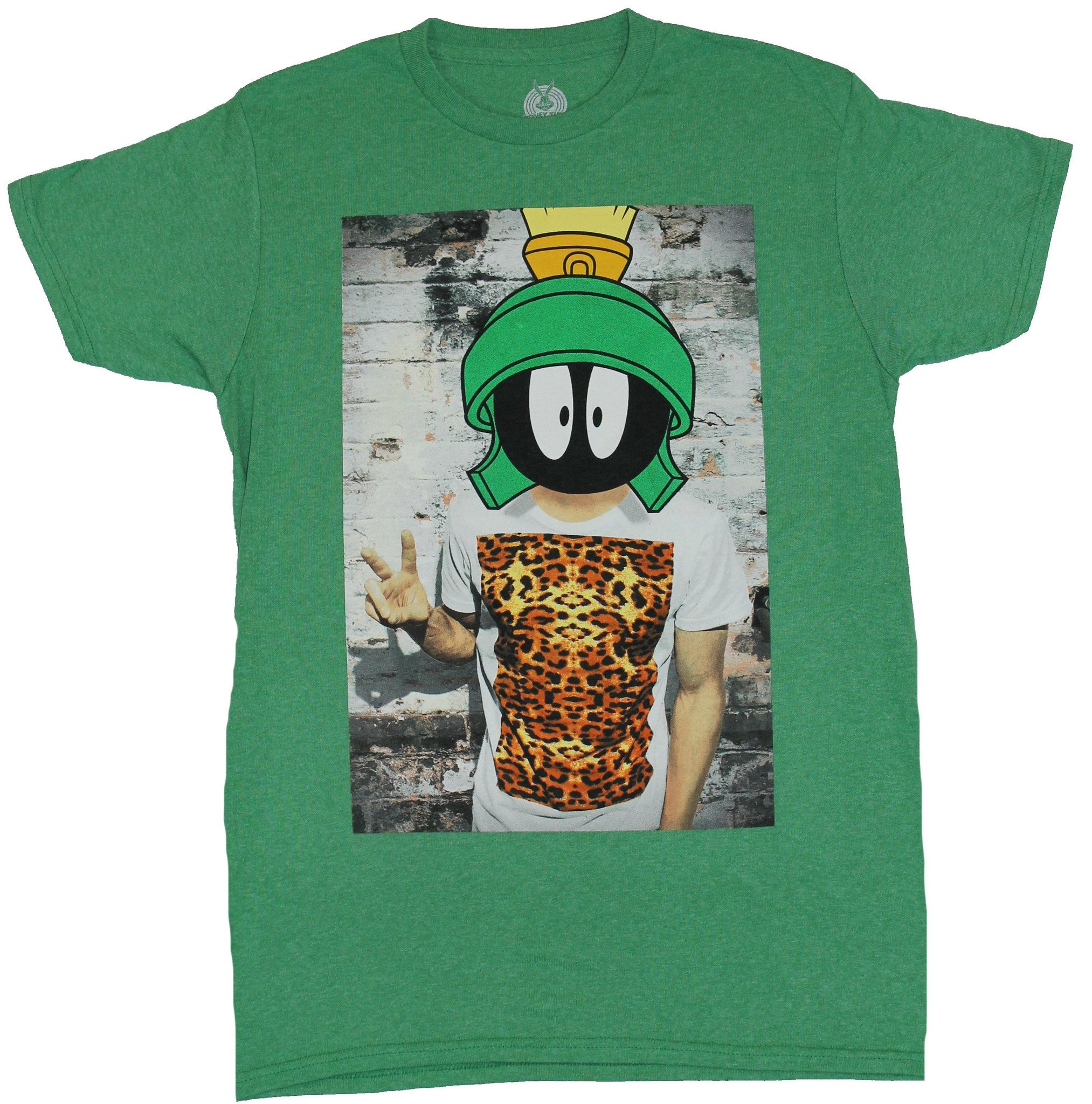 Marvin the Martian Adult New T-Shirt - Marvin Head on a Tiger