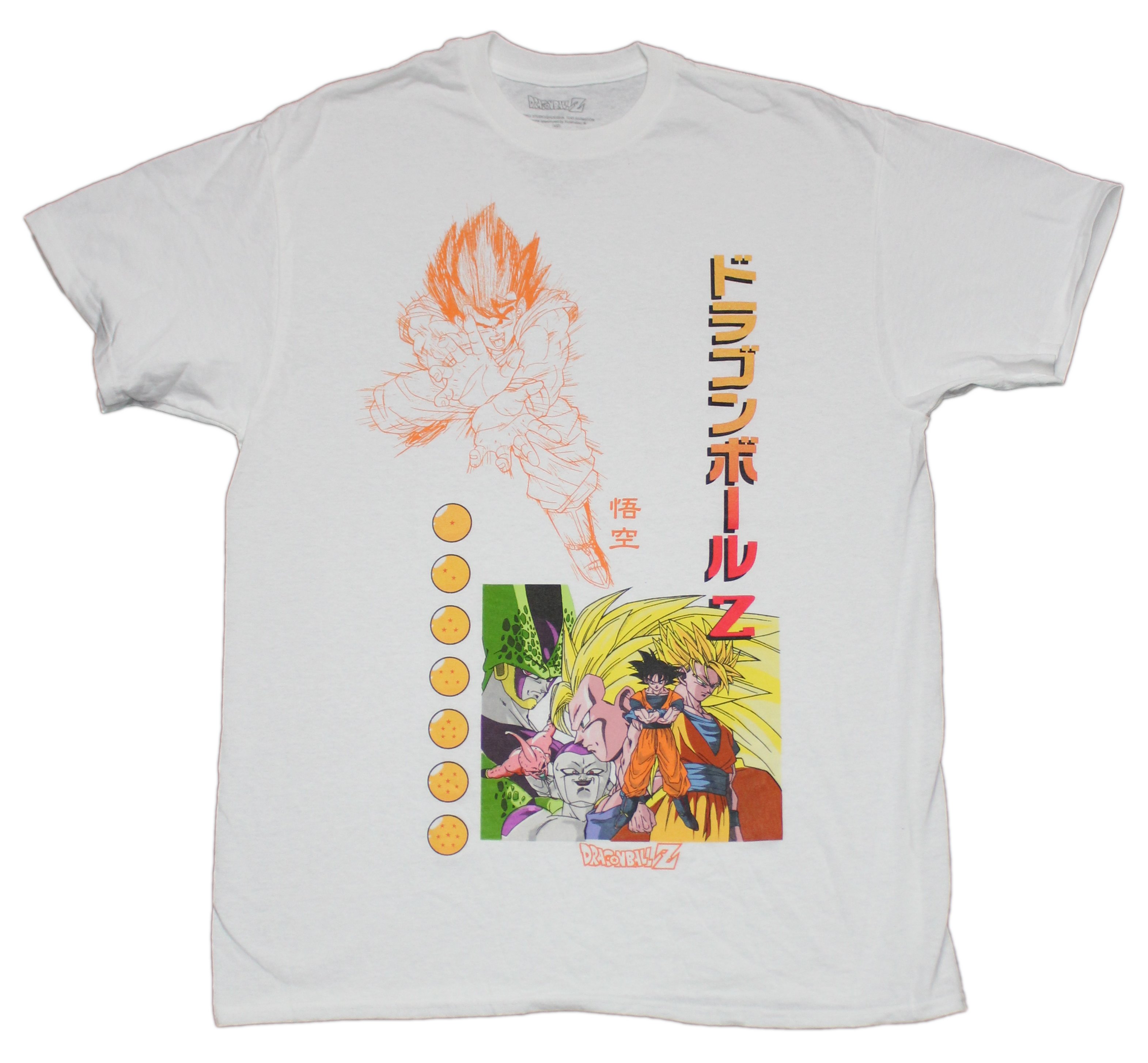 Dragon Ball Z New Adult T-Shirt - Goku Orange Sketch & Sayian