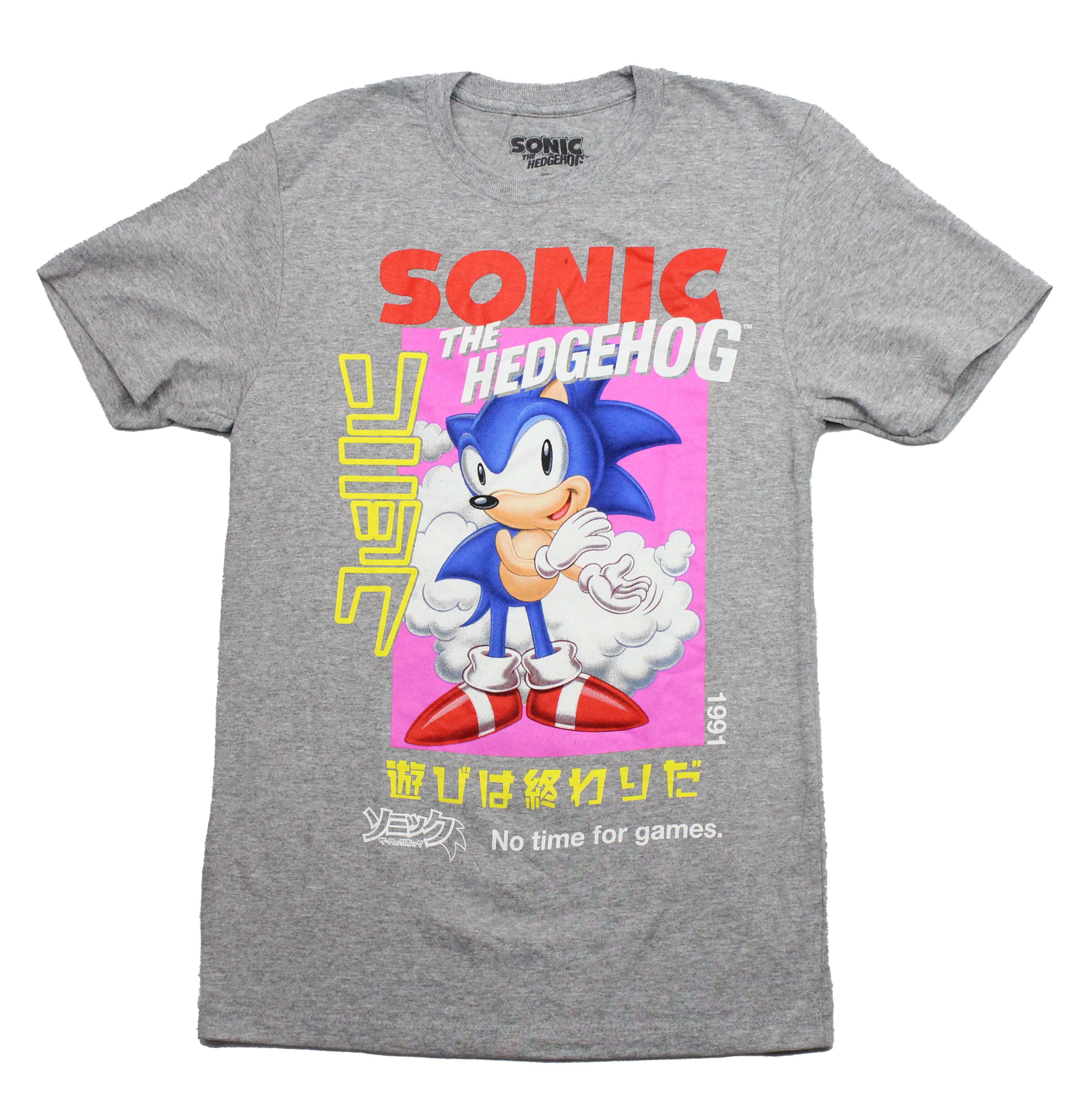 Sonic the Hedgehog New Adult T-Shirt - Standing on Clouds 