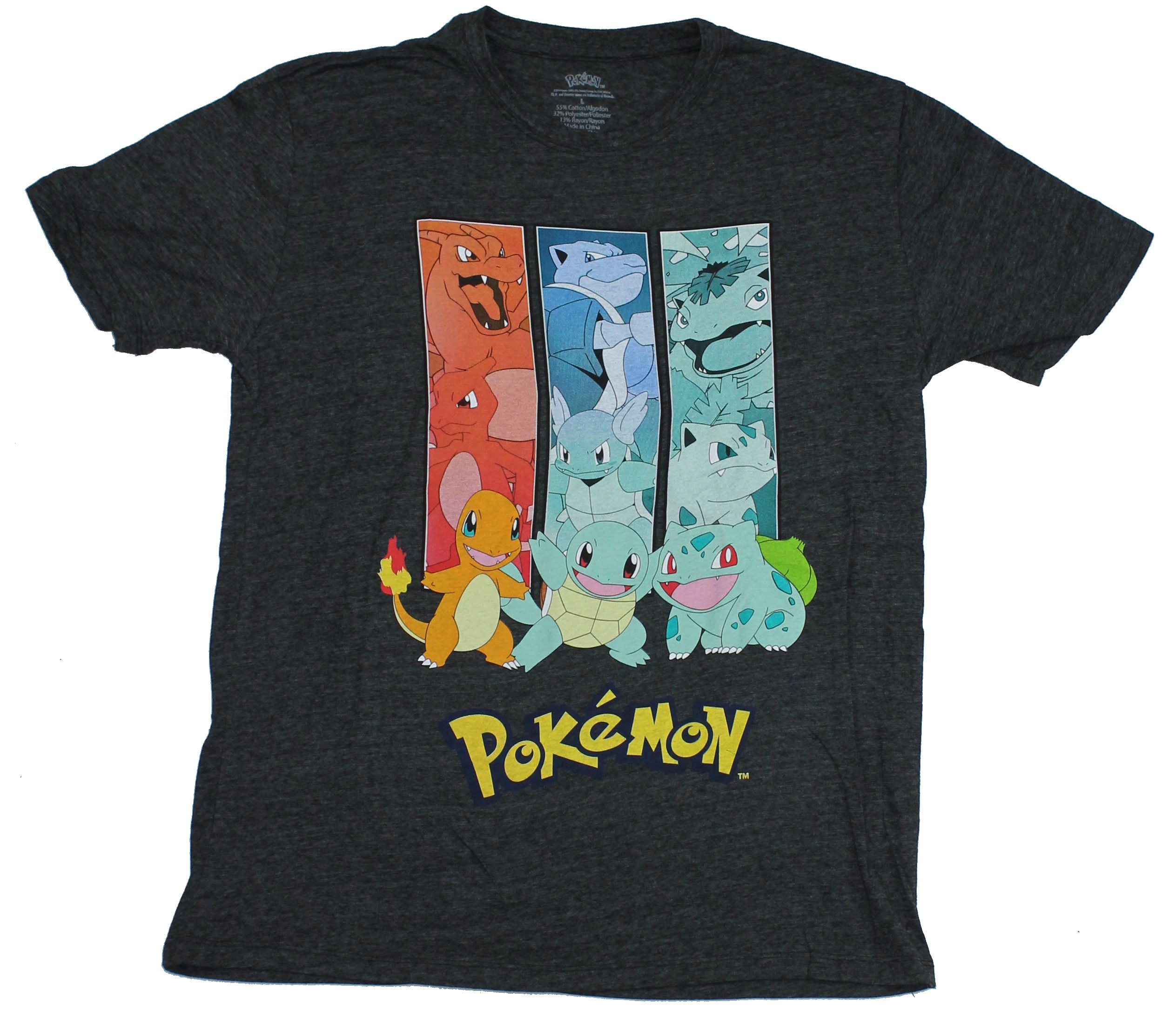 New Men S Lg Pokemon Charmander Squirtle Bulbasaur Pikachu Anime Raglan T Shirt Clothing Shoes Accessories Men S Clothing