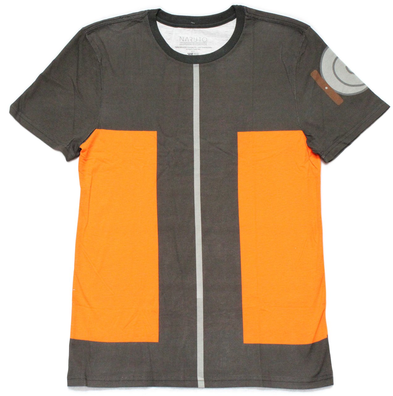 Naruto Shippuden neues T-Shirt für Erwachsene - Kostümstil vorne & hinten - Bild 1 von 2