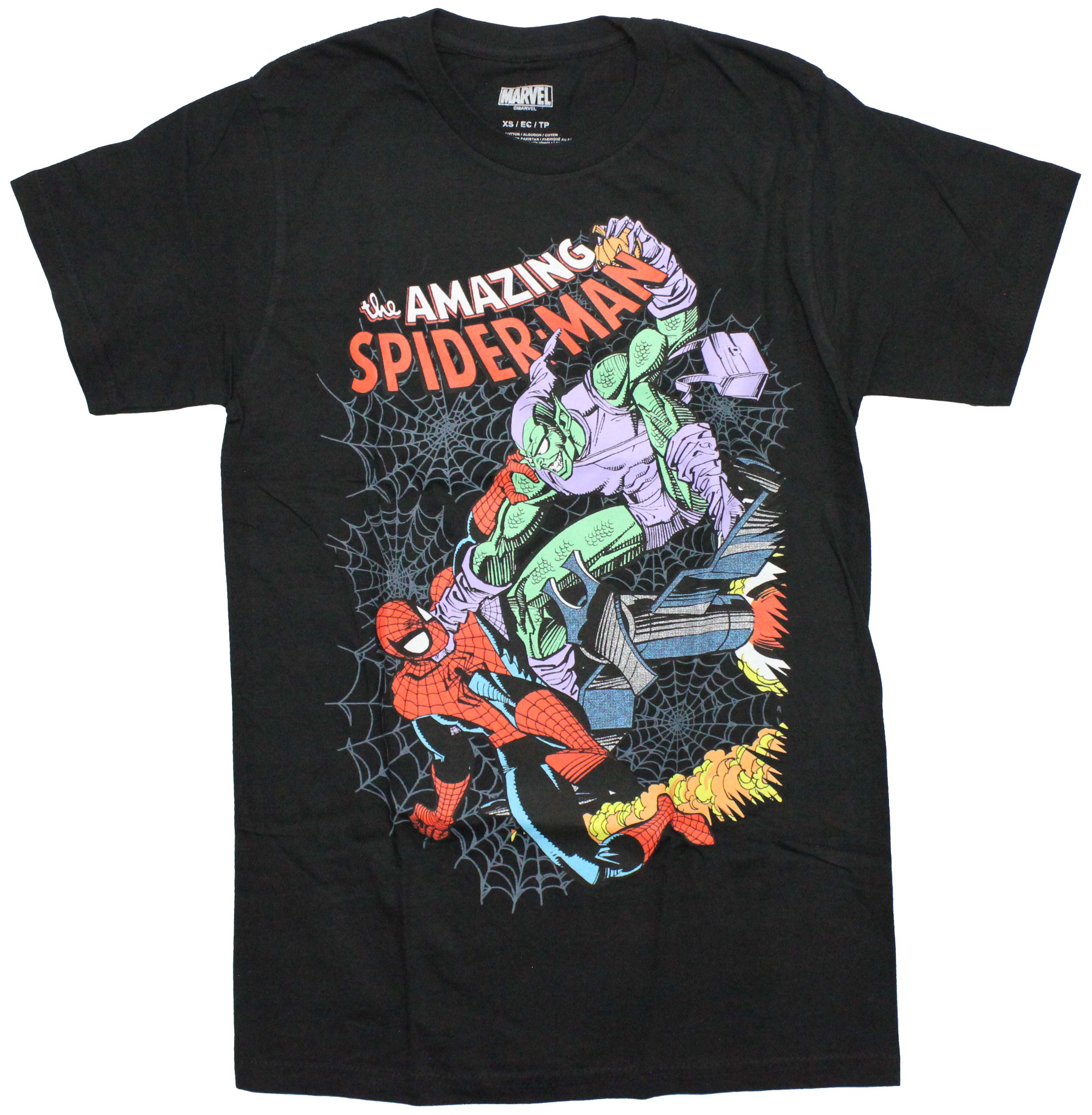 Spider-Man New Adult T-Shirt - Spidey vs Goblin over Web | eBay