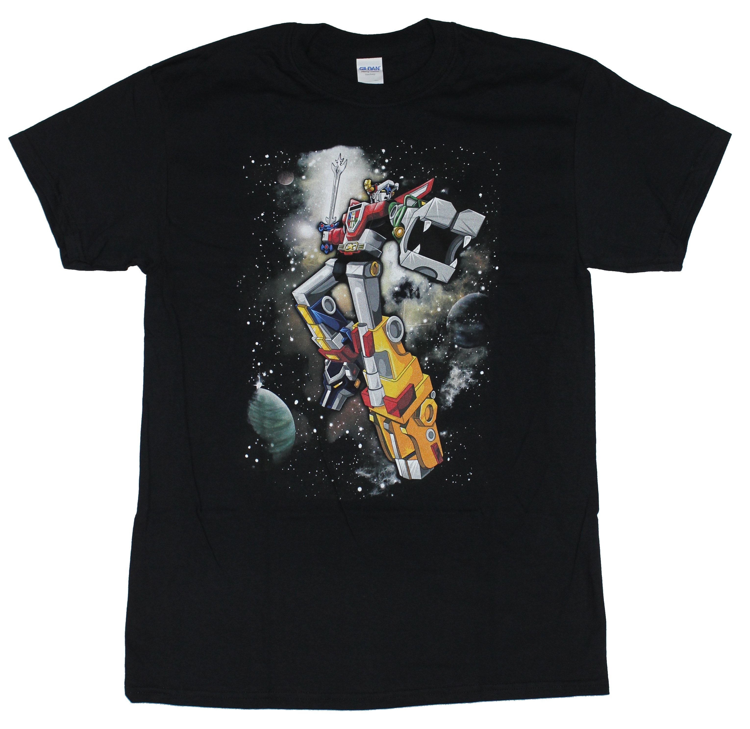 Voltron Adult New T-Shirt - Space Flying Battle Ready Pic