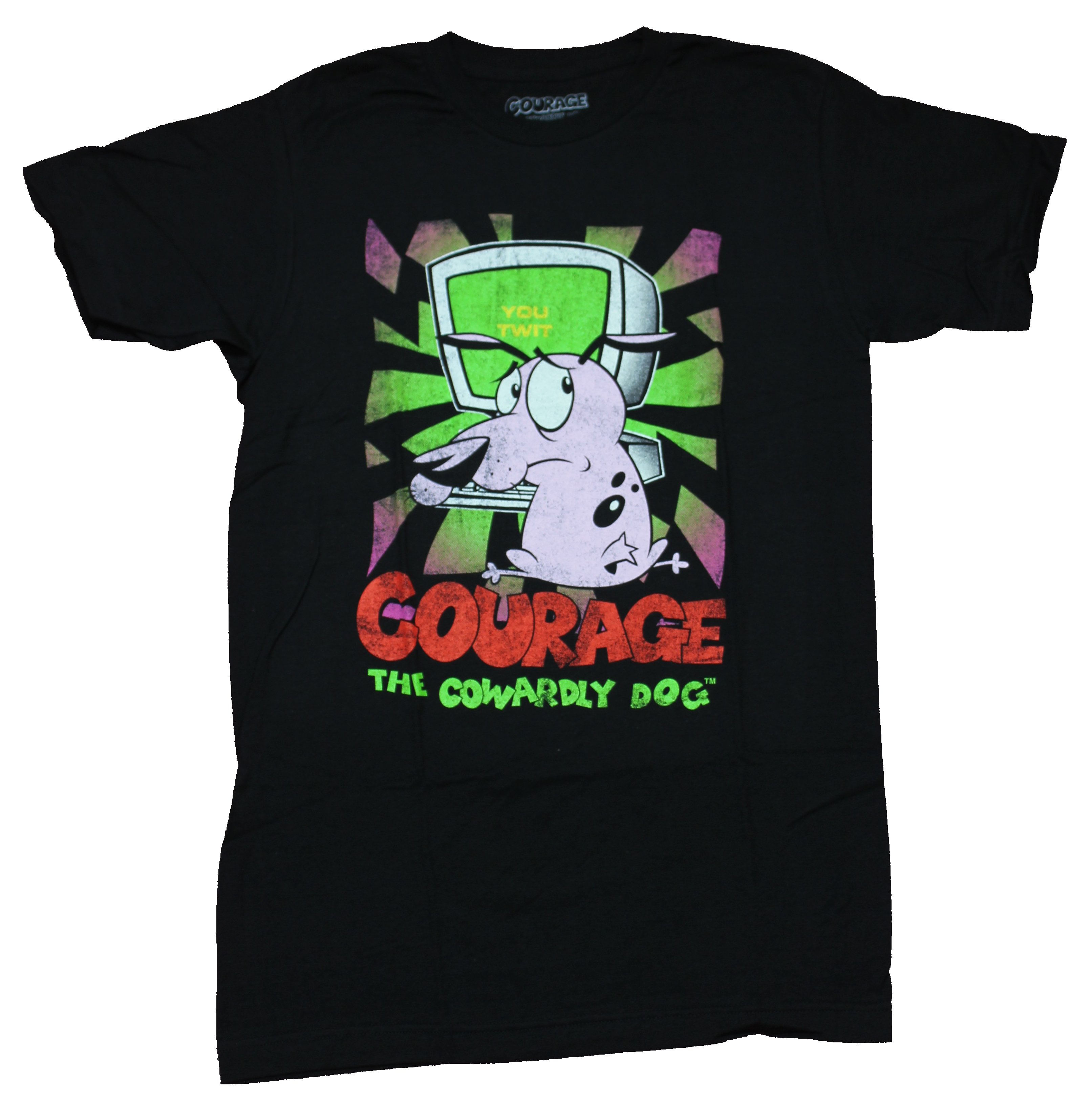 Courage the Cowardly Dog Adult New T-Shirt - Courage on the