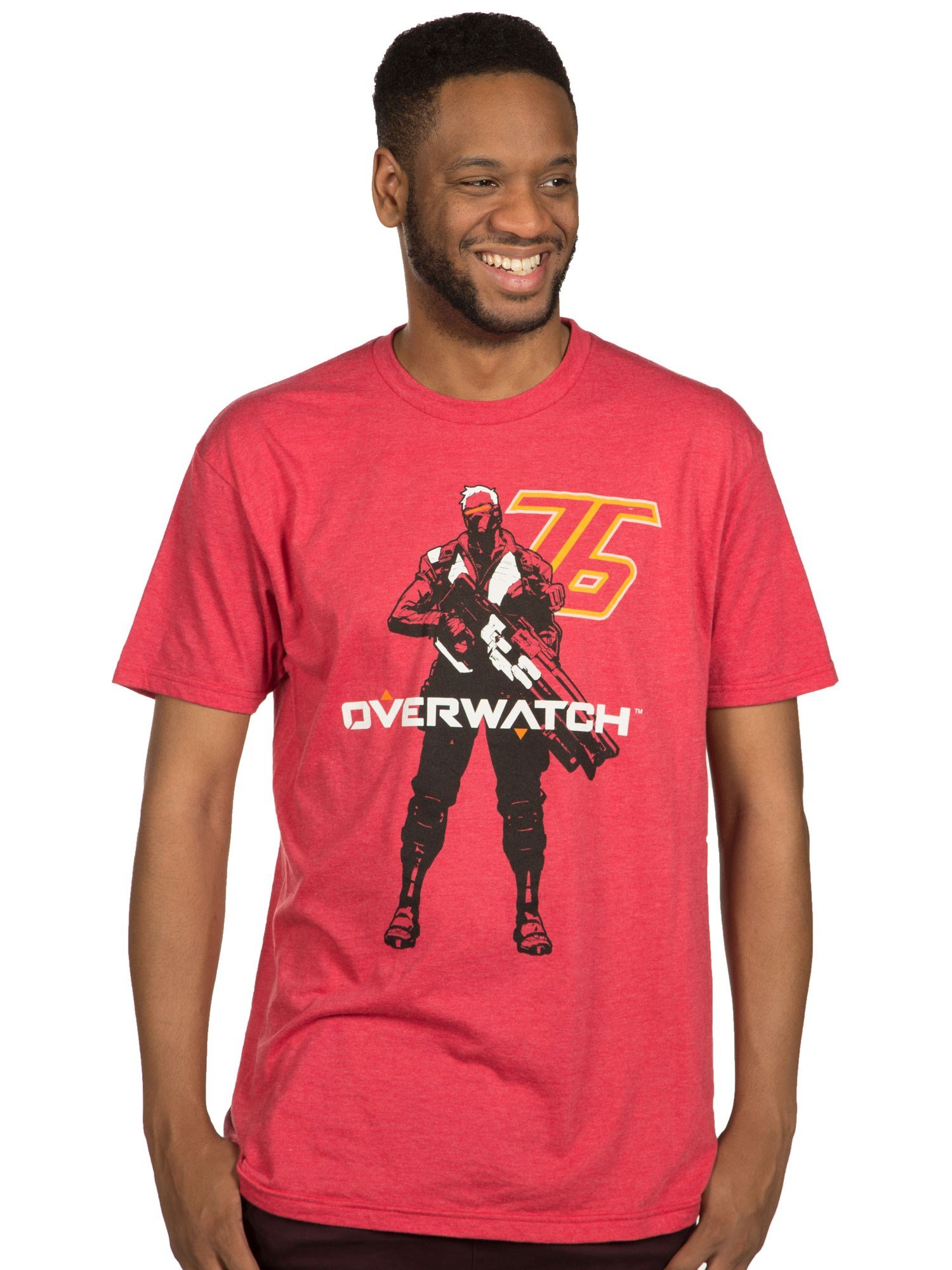 Overwatch Mens T-Shirt - Soldier 76 Vigilante With Logo Image | eBay