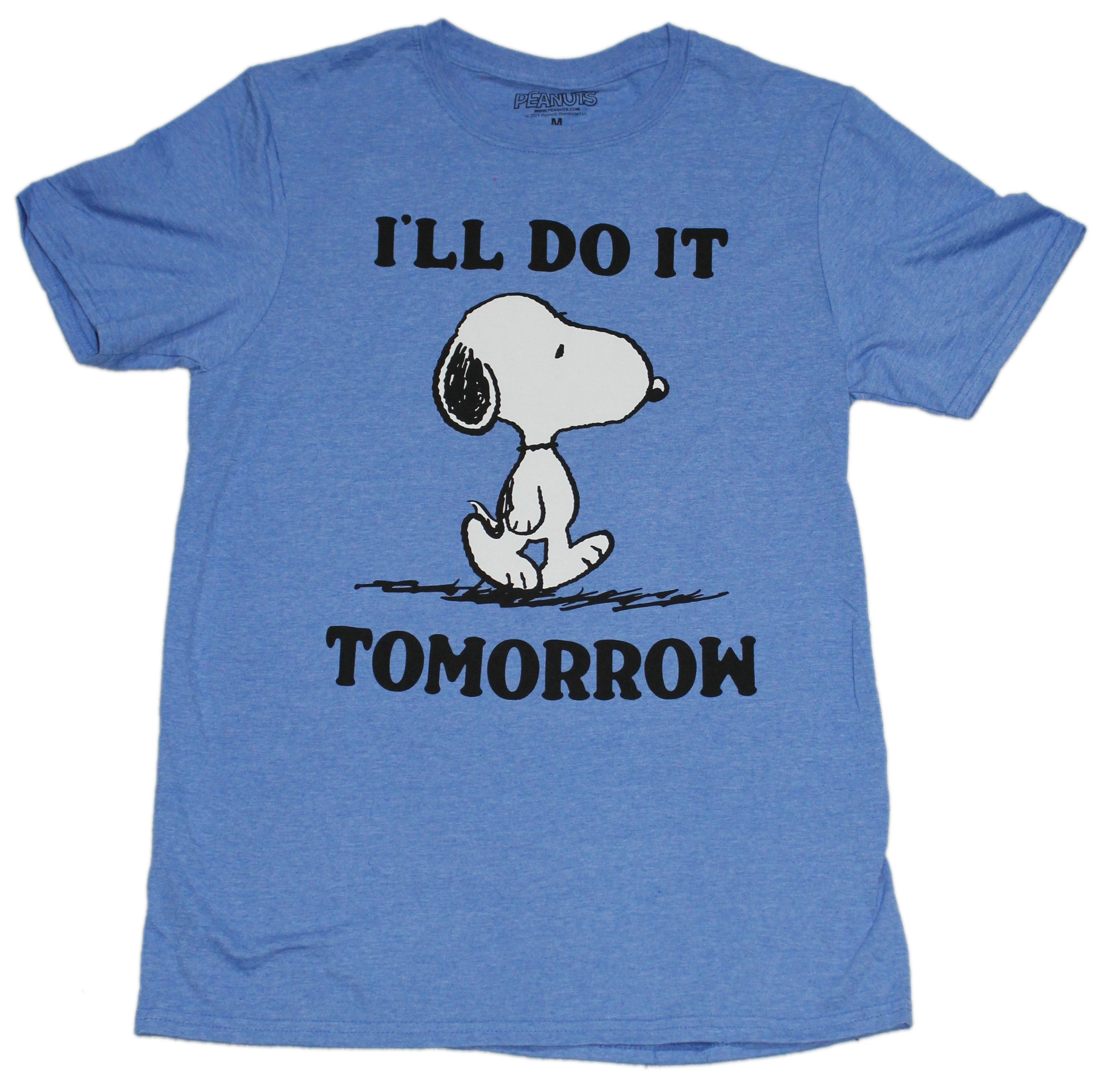 Peanuts New Adult T-Shirt - Snoopy I'll Do It Tomorrow Image | eBay