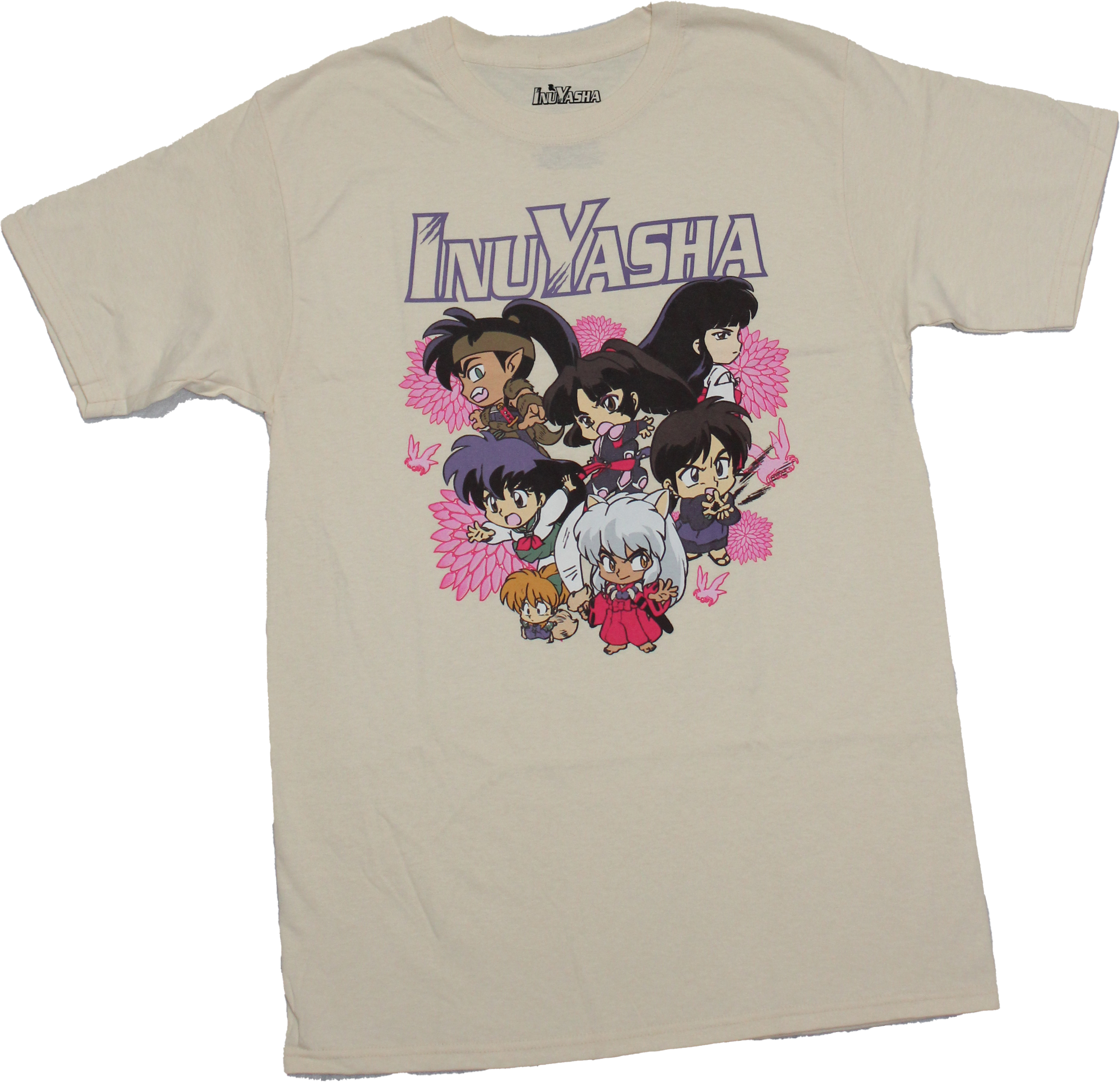 Inuyasha Mesn T-Shirt - Chibi Cast Under Name Logo