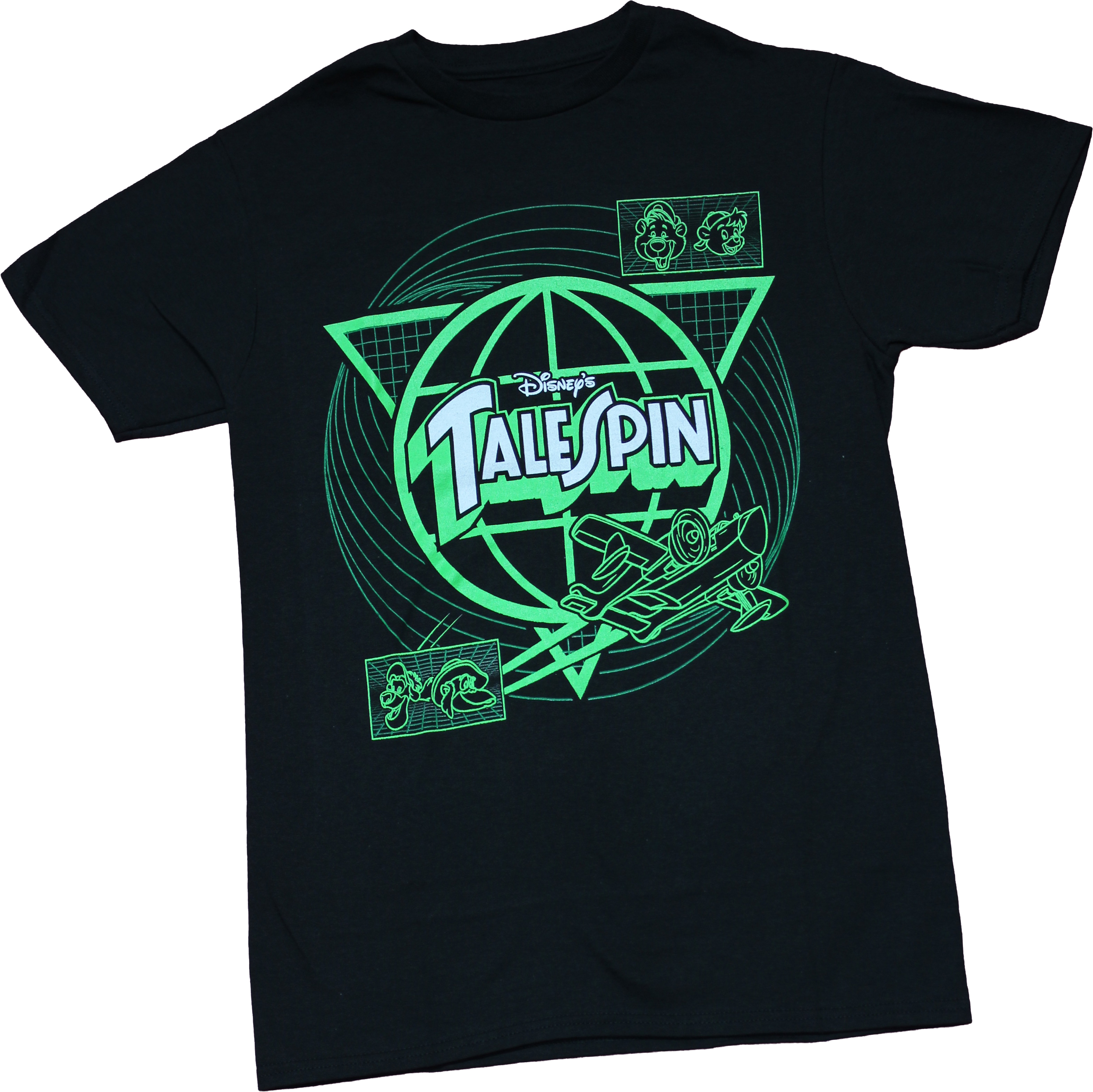Talespin New Adult T-Shirt - Disney Spinning Plane Outline & Logo 