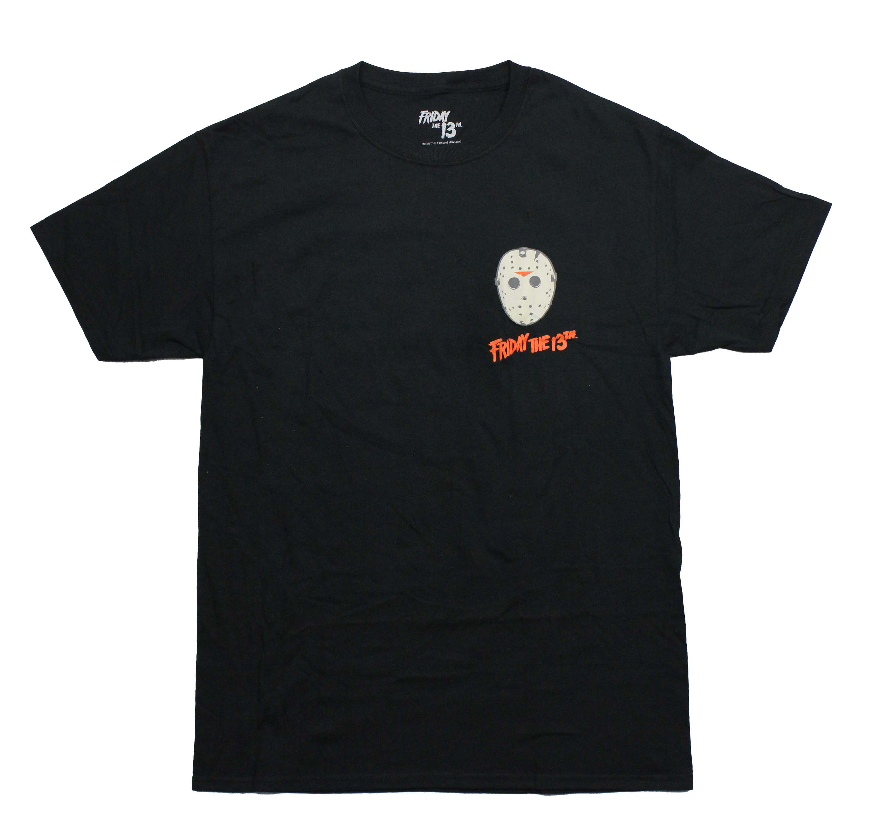 Friday the 13th New Adult T-Shirt – Lapel Jason Mask Day Everyone Fears Back