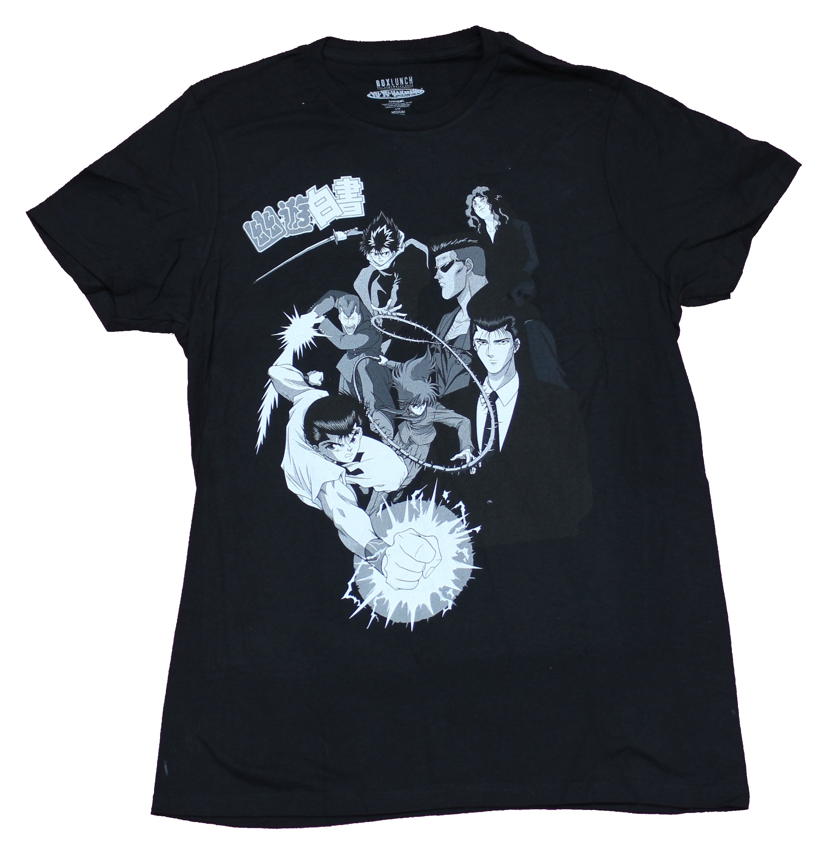 Yu Yu Hakusho Mens T-Shirt - 7 Character Collage On B & W - Bild 1 von 2