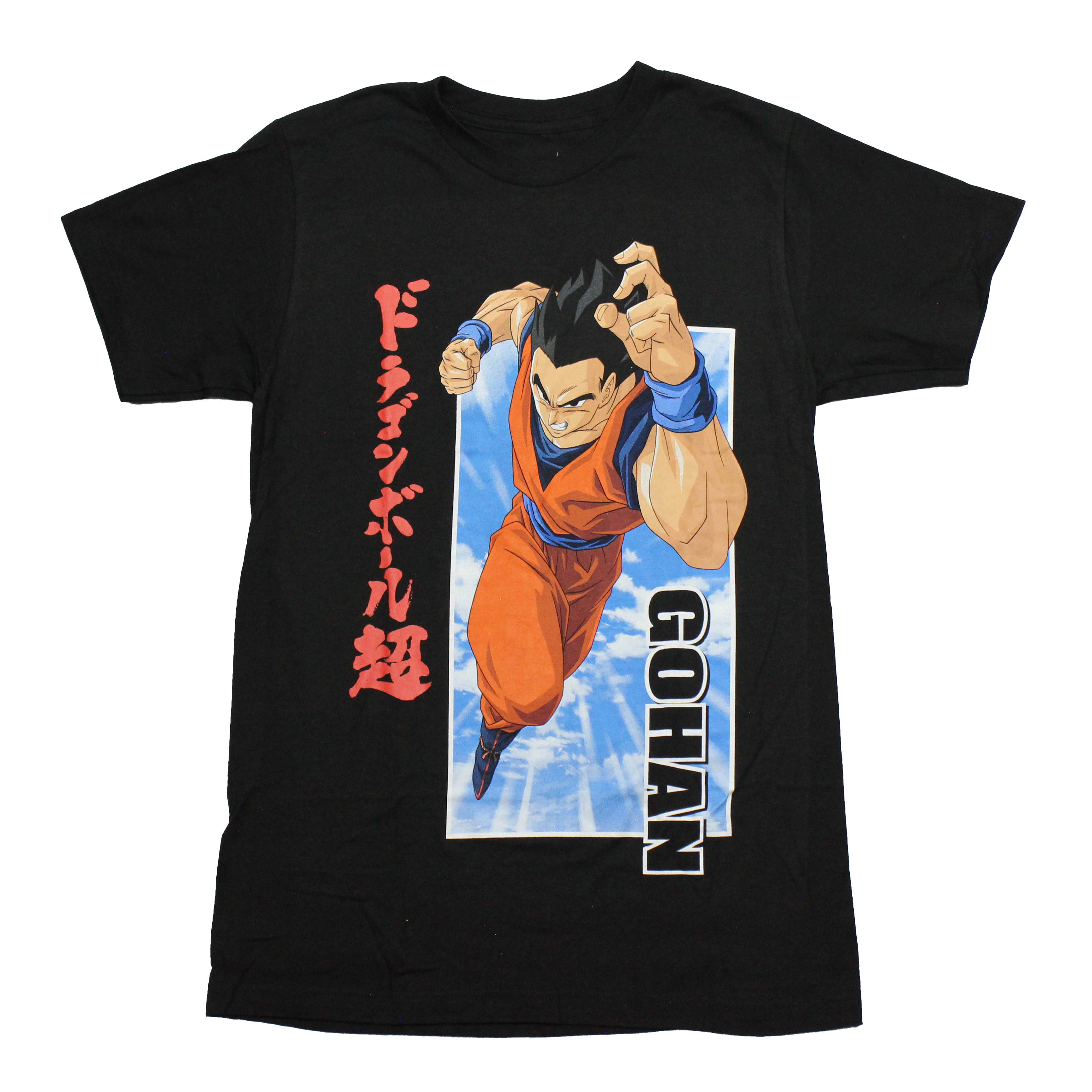 Dragon Ball Z New Adult T-Shirt -Leaping Gohan Blue SKy | eBay