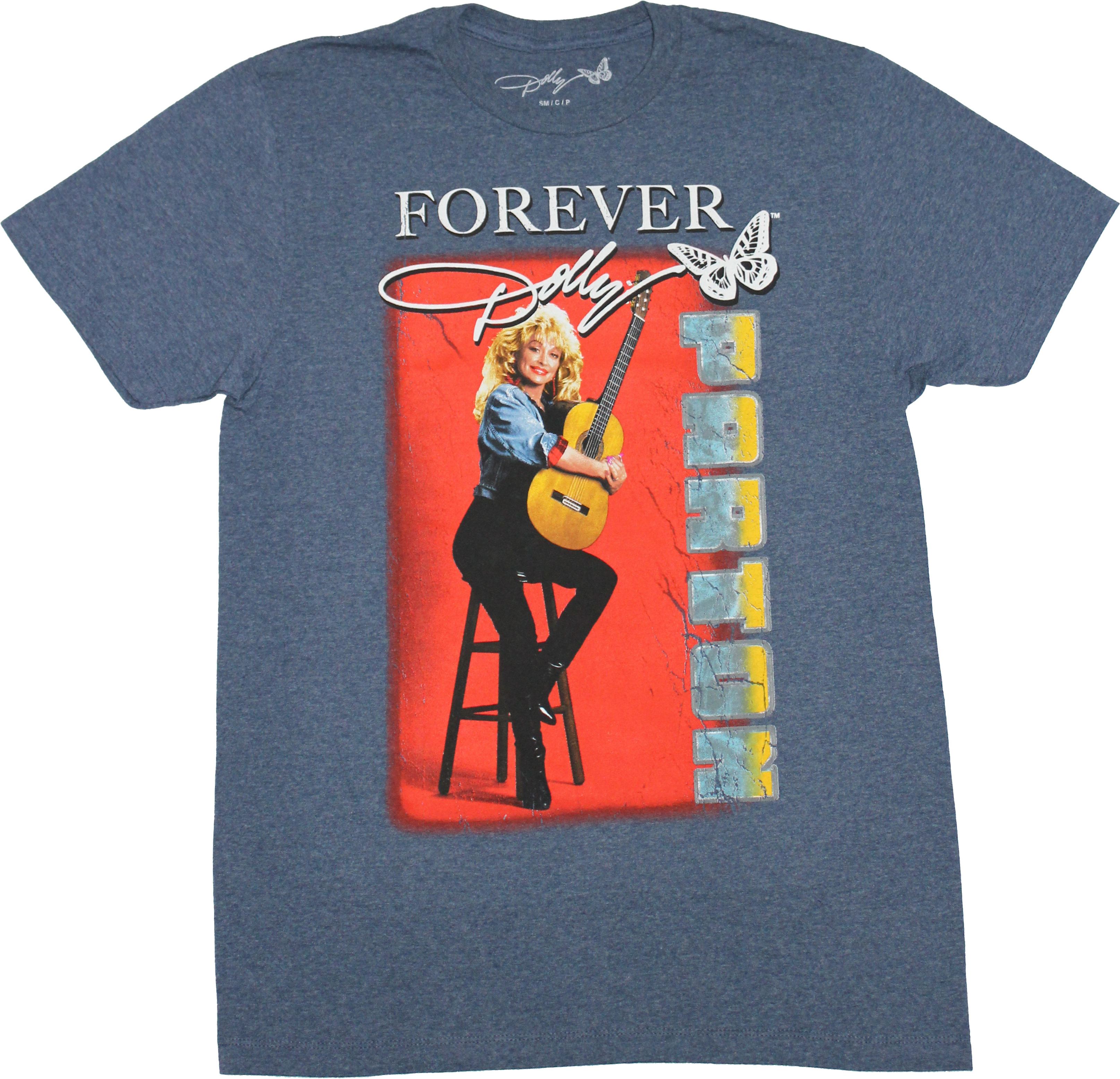 Dolly Pardon New Adult T-Shirt - Forever Dolly Sitting  Holding Guitar