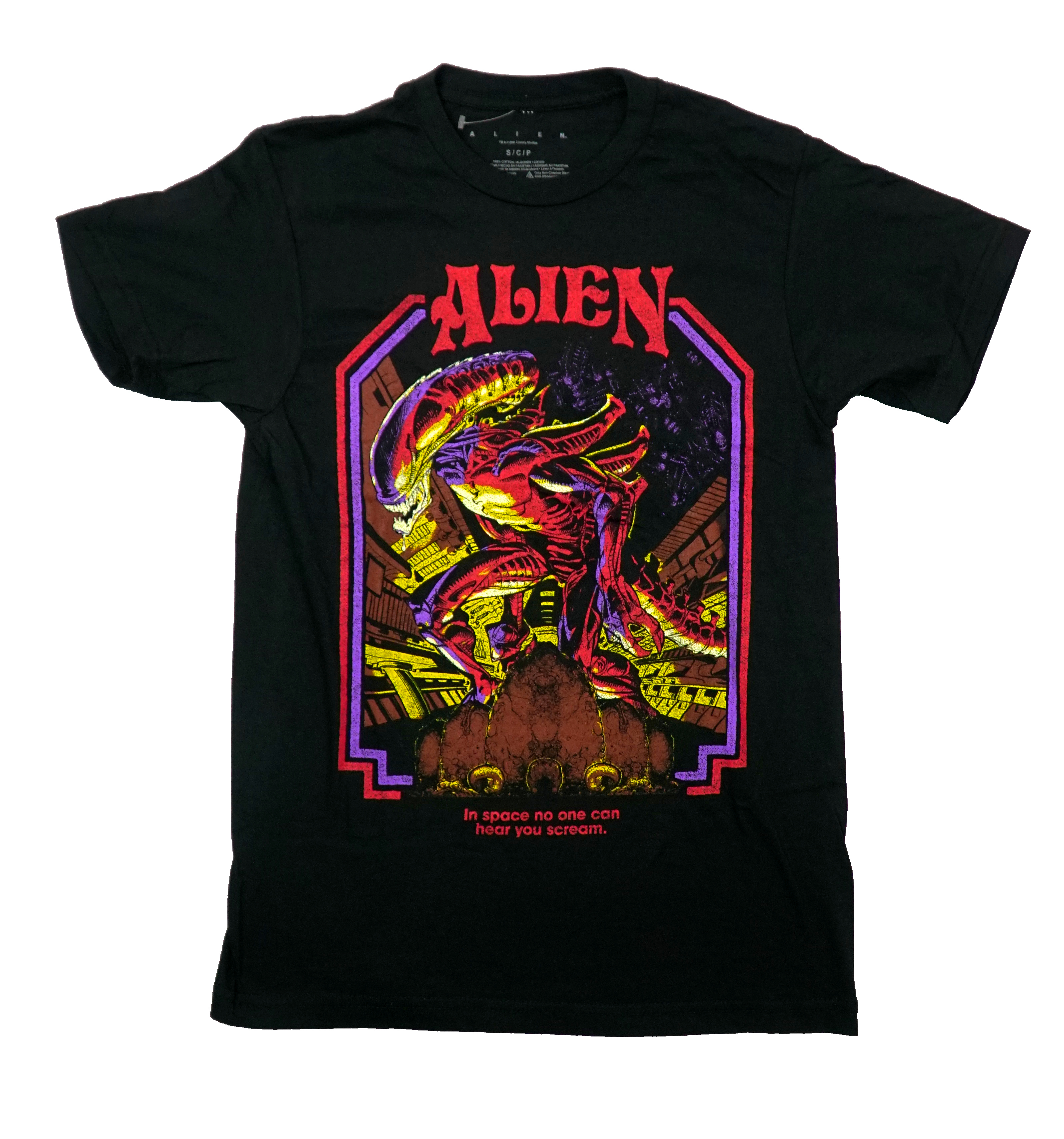 Alien New Adult T-Shirt - Colorful In Space No One Can Hear You Scream ...