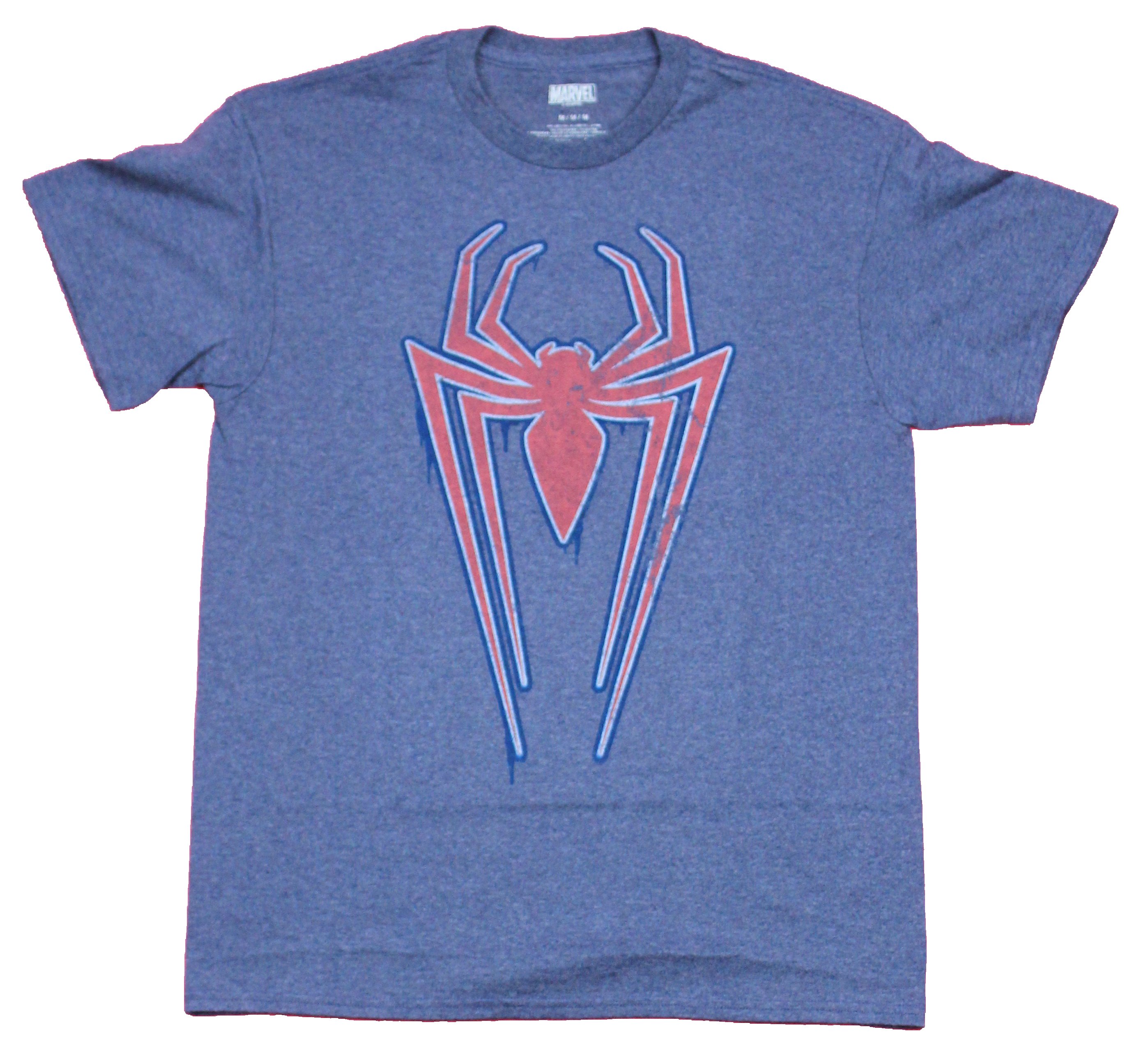 Spider-Man Mens T-Shirt - Long Red Logo Slightly Distressed | eBay