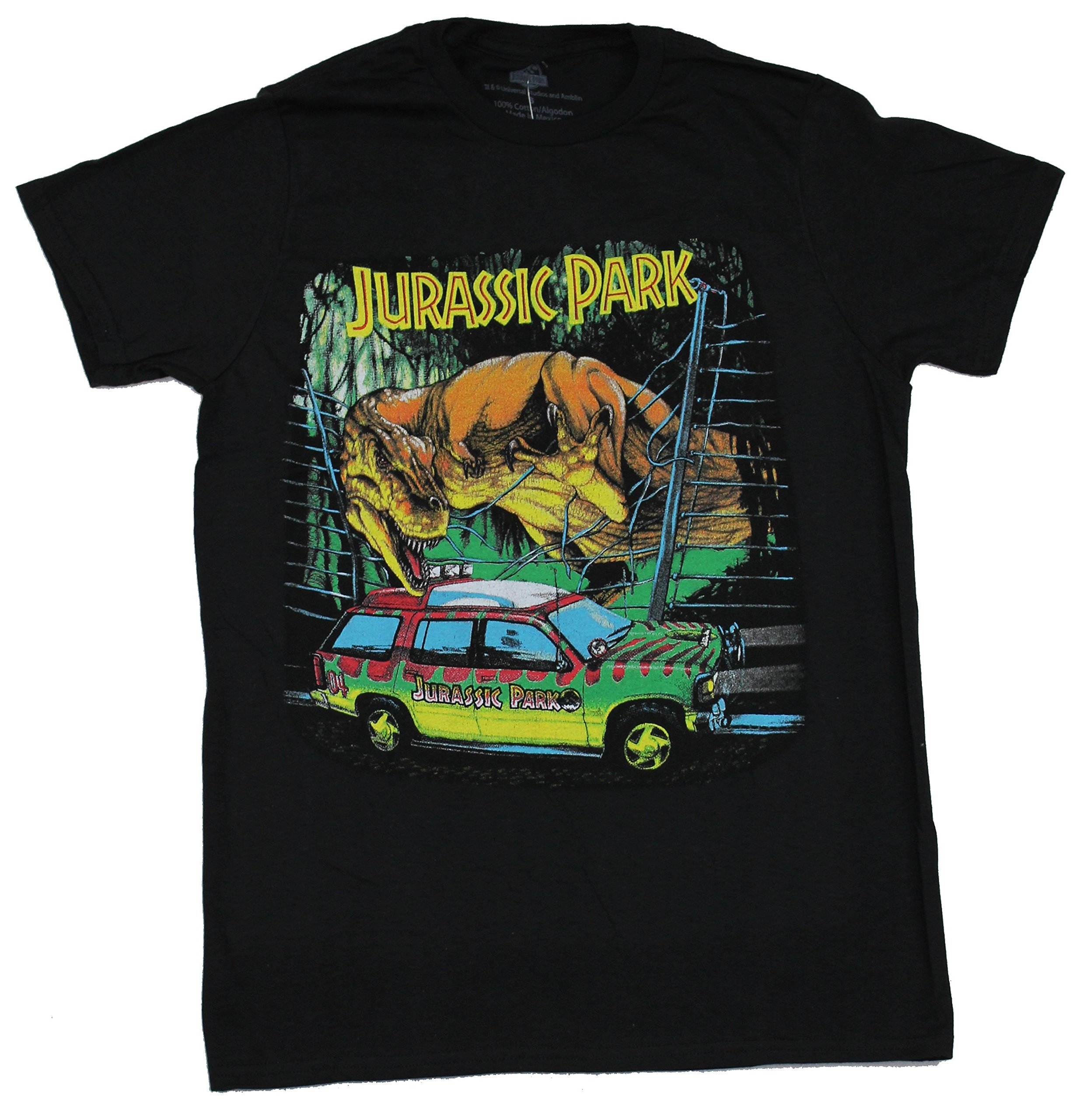 Jurassic Park Mens T-Shirt - Dino Attacking Jurassic Park Tour SUV ...