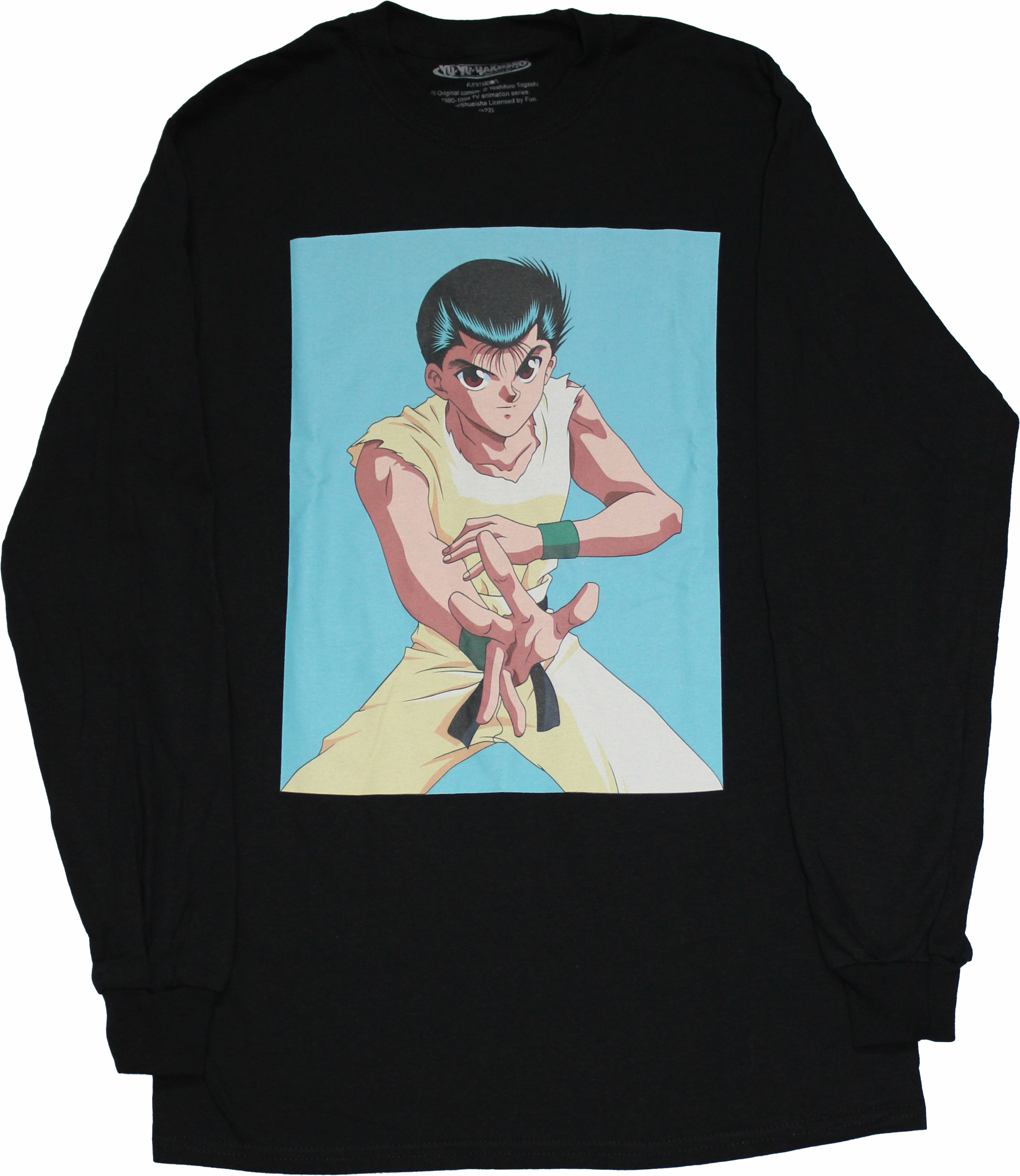 Yu Yu Hakusho Mens Long Sleeve T-Shirt – Yuske Battle Ready Blue Box