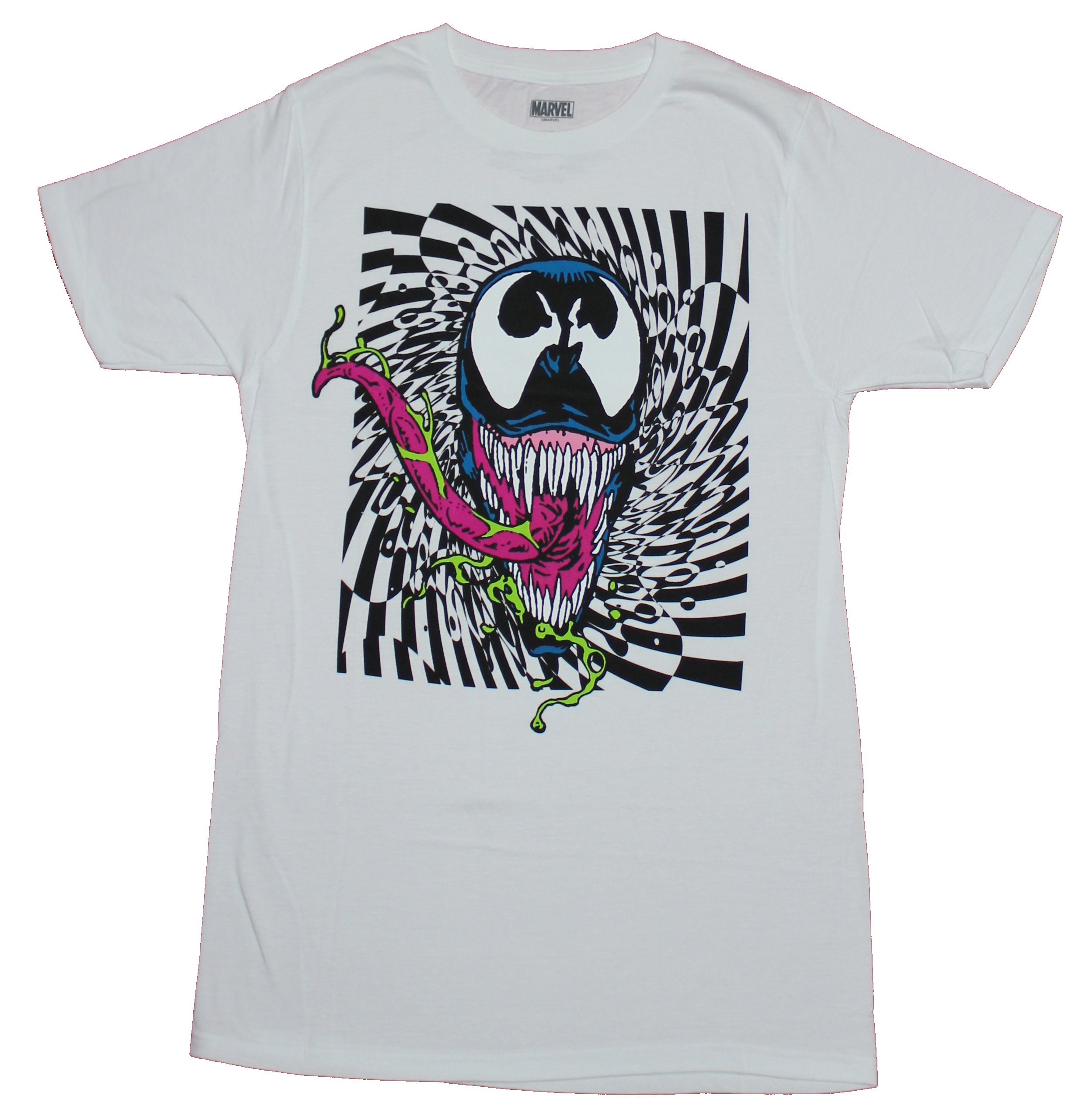 Venom Adult New T-Shirt - Hypnotized Green Spit Long Tongue Crazy