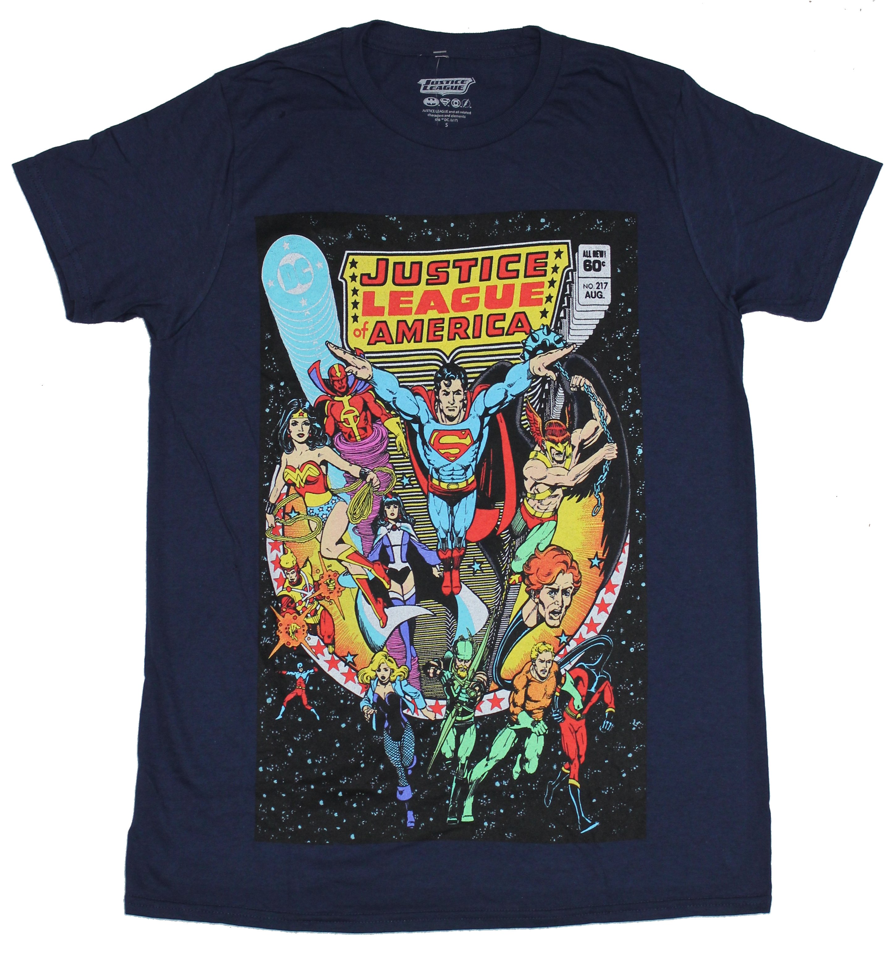 Justice League (DC Comics) Mens T-Shirt - George Perez Classic 216 ...