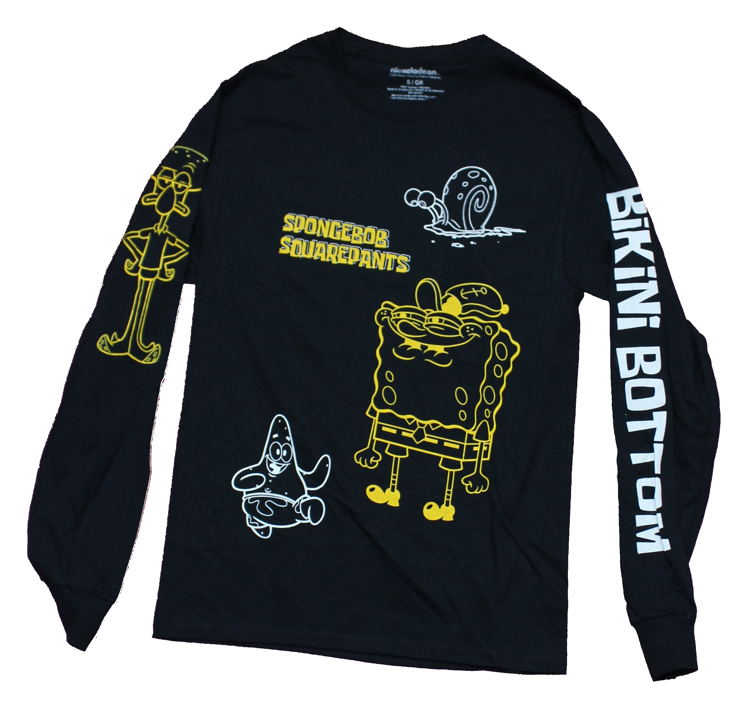 Spongebob Squarepants Mens Long Sleeve T-Shirt - Outlined