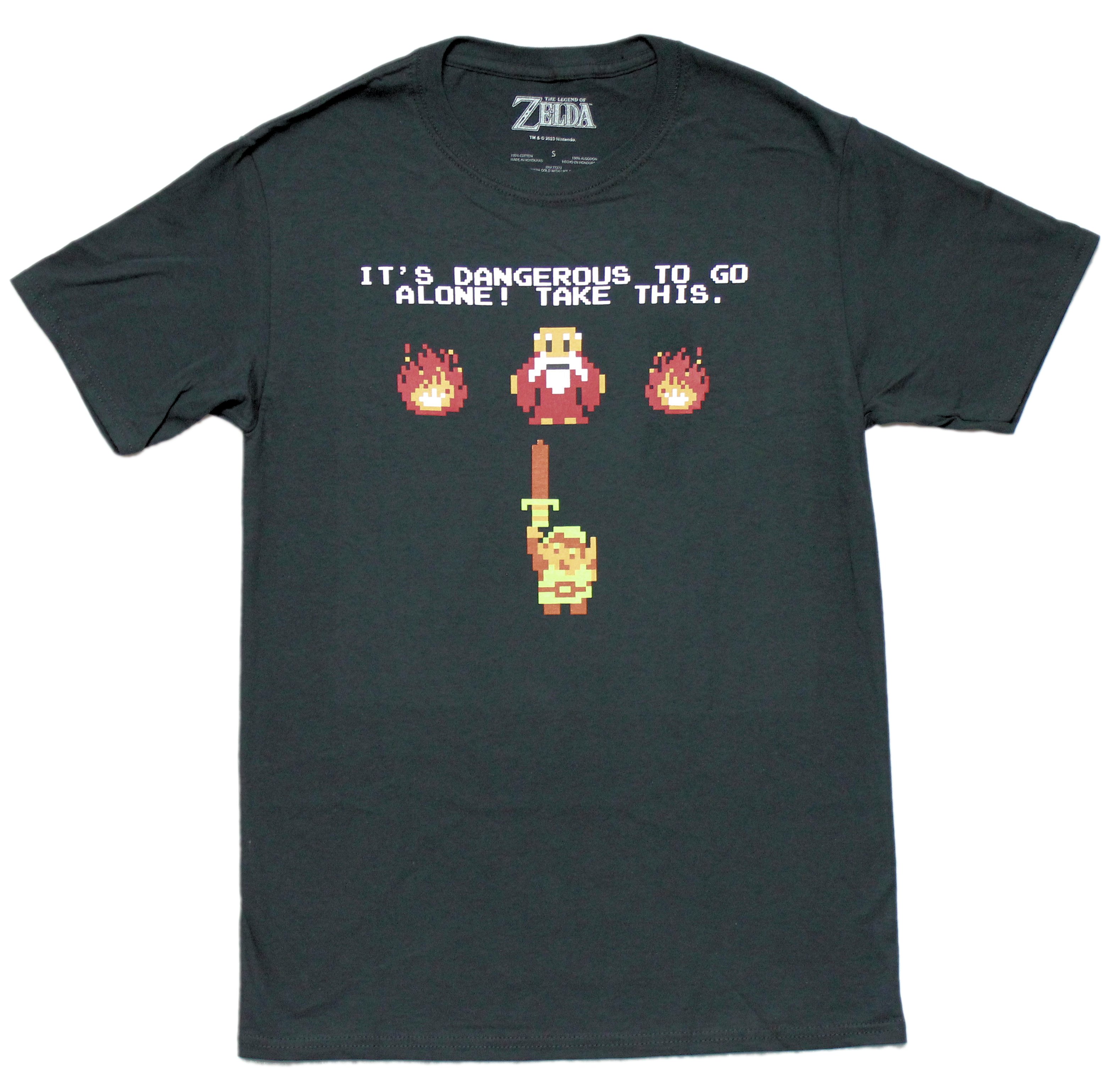 Legend of Zelda New Adult T-Shirt- 8 bit It's Dangerous to go