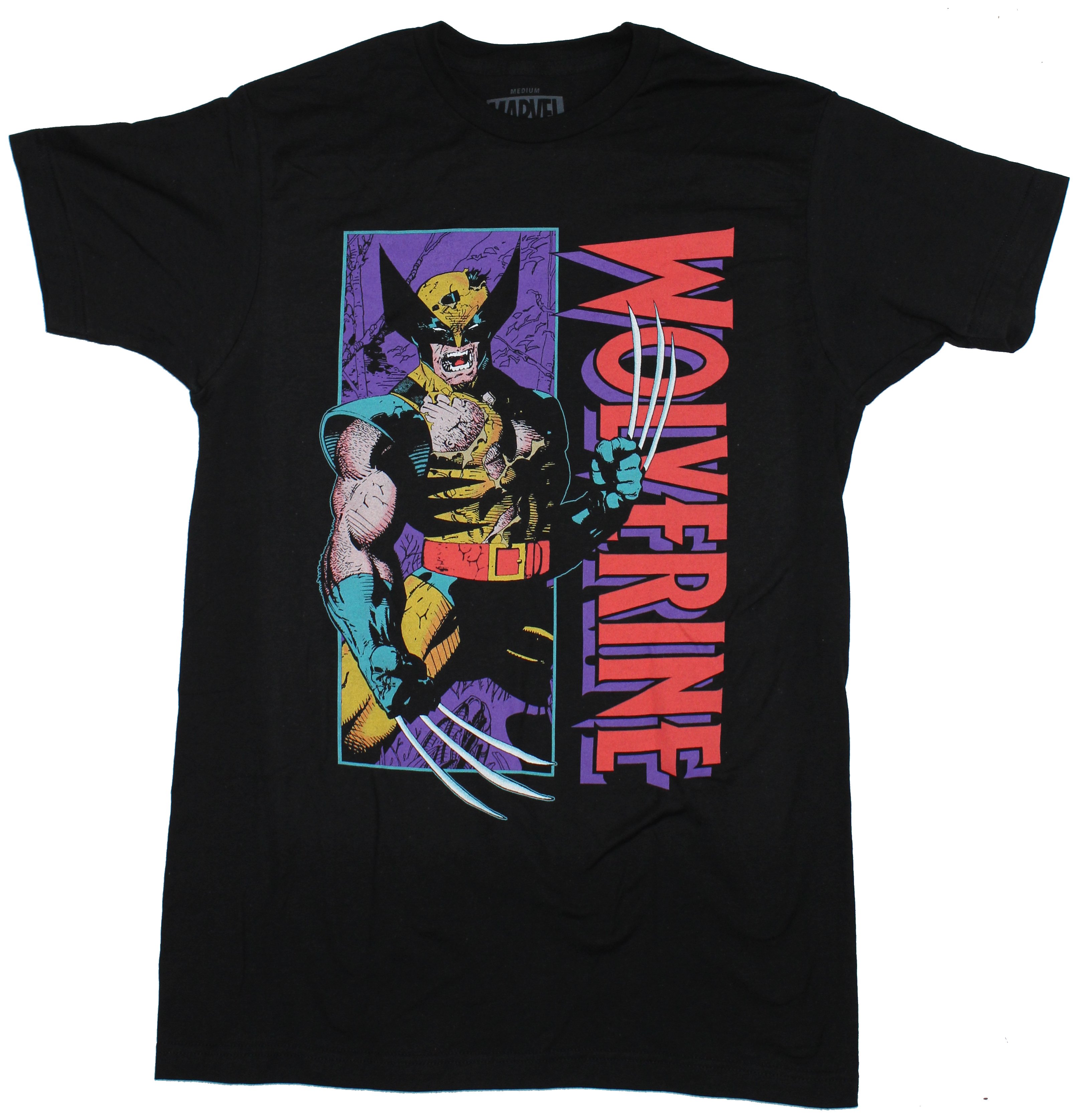 Wolverine Marvel Mens T-Shirt - Shredded Wolverine Next to Name Image ...
