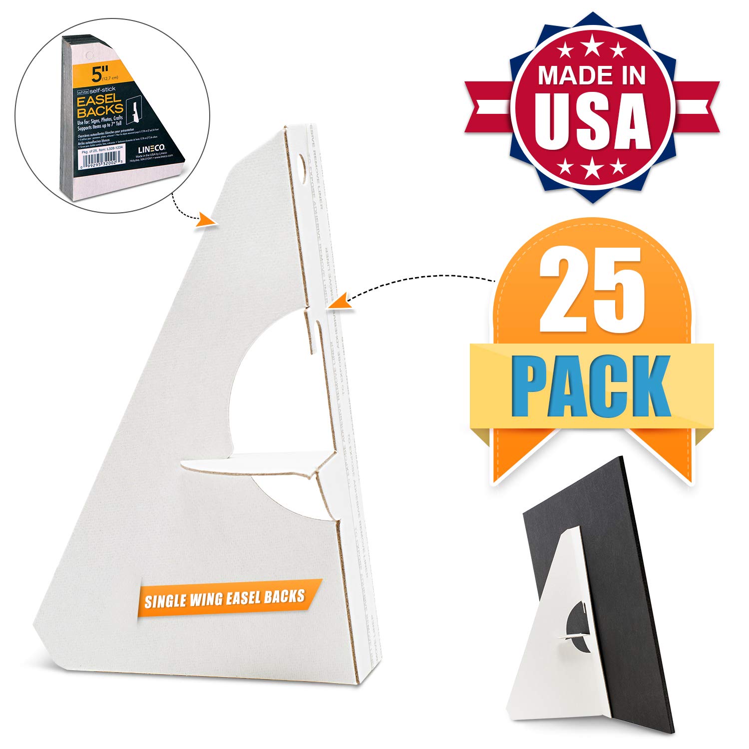 Lineco Self Stick Easel Backs 5 in. White Pack of 25 99295320023 eBay
