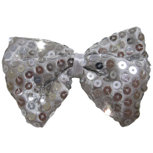 Sequin Bow Tie Adult Silver Sequin Bow Tie Adult Silver