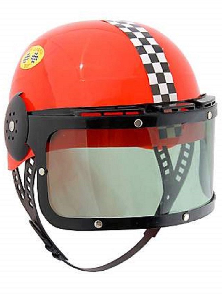 Kids Plastic Racing Helmet Red | eBay