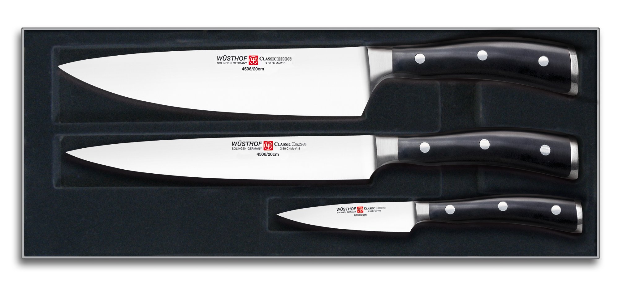 wusthof classic ikon 3 piece knife set