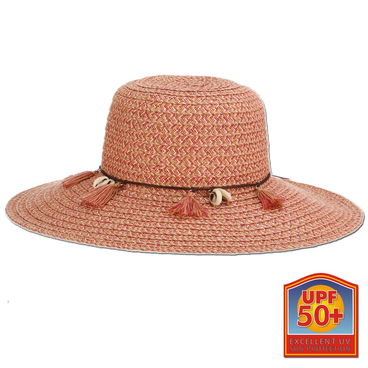 Panama Jack Women's Sun Hat Lightweight Paper Braid, Packable, 4 1/4