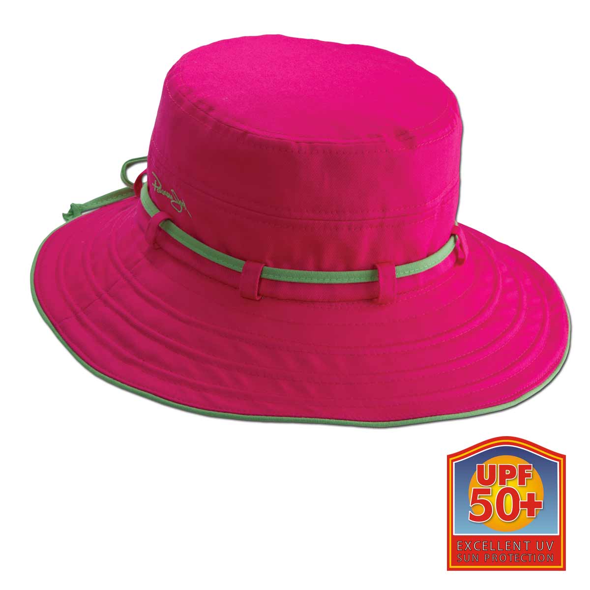 Panama Jack Women's Contrast Cotton Bucket Sun Hat with Sizing Tie, 3