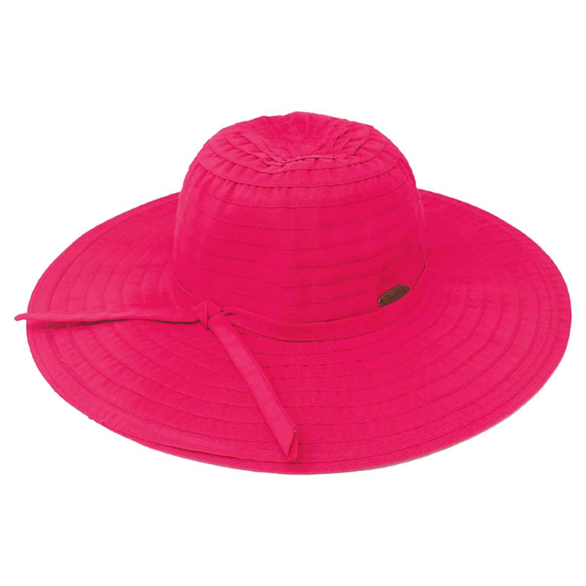 Panama Jack Women's Ribbon Floppy Packable Sun Hat, 4 Big Brim