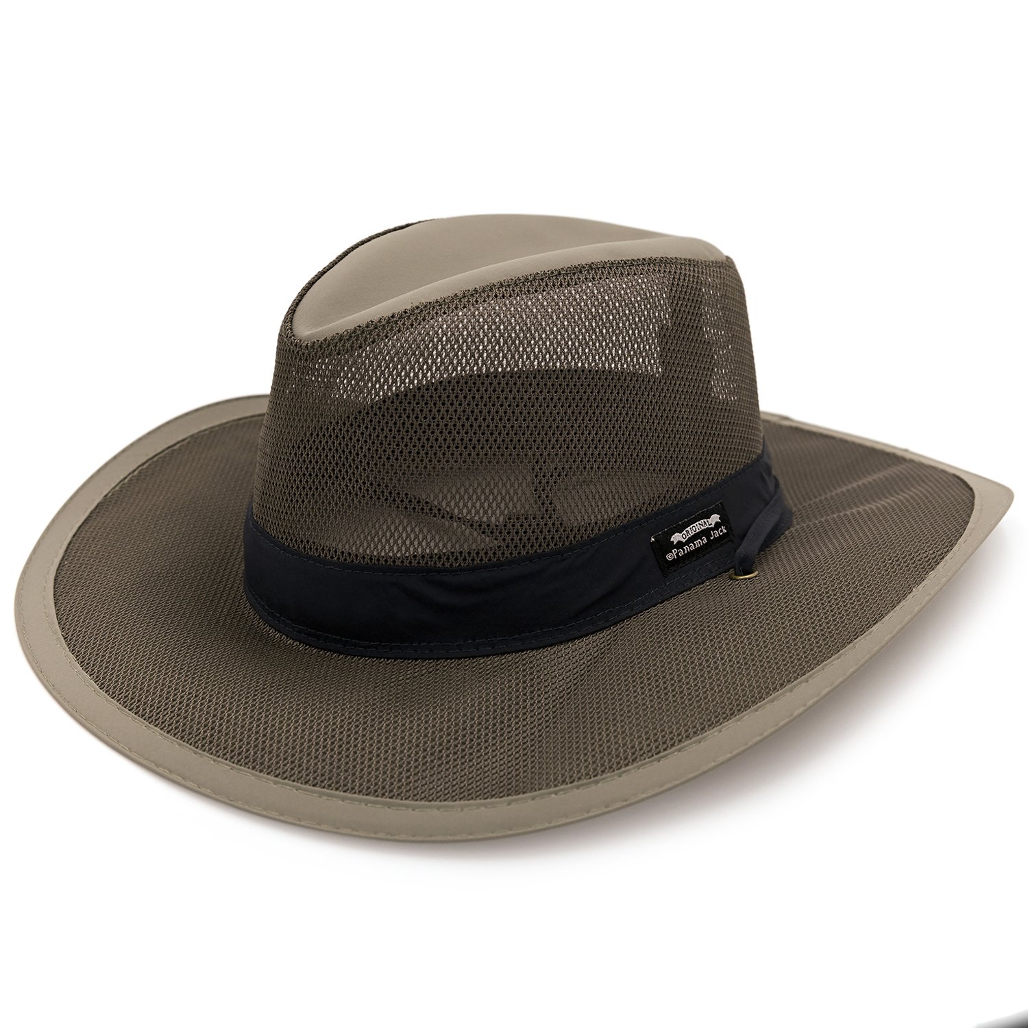 Panama Jack Hat - Mesh Safari Hat Big Brimmed Supplex Sun Navy Size Medium  for sale online