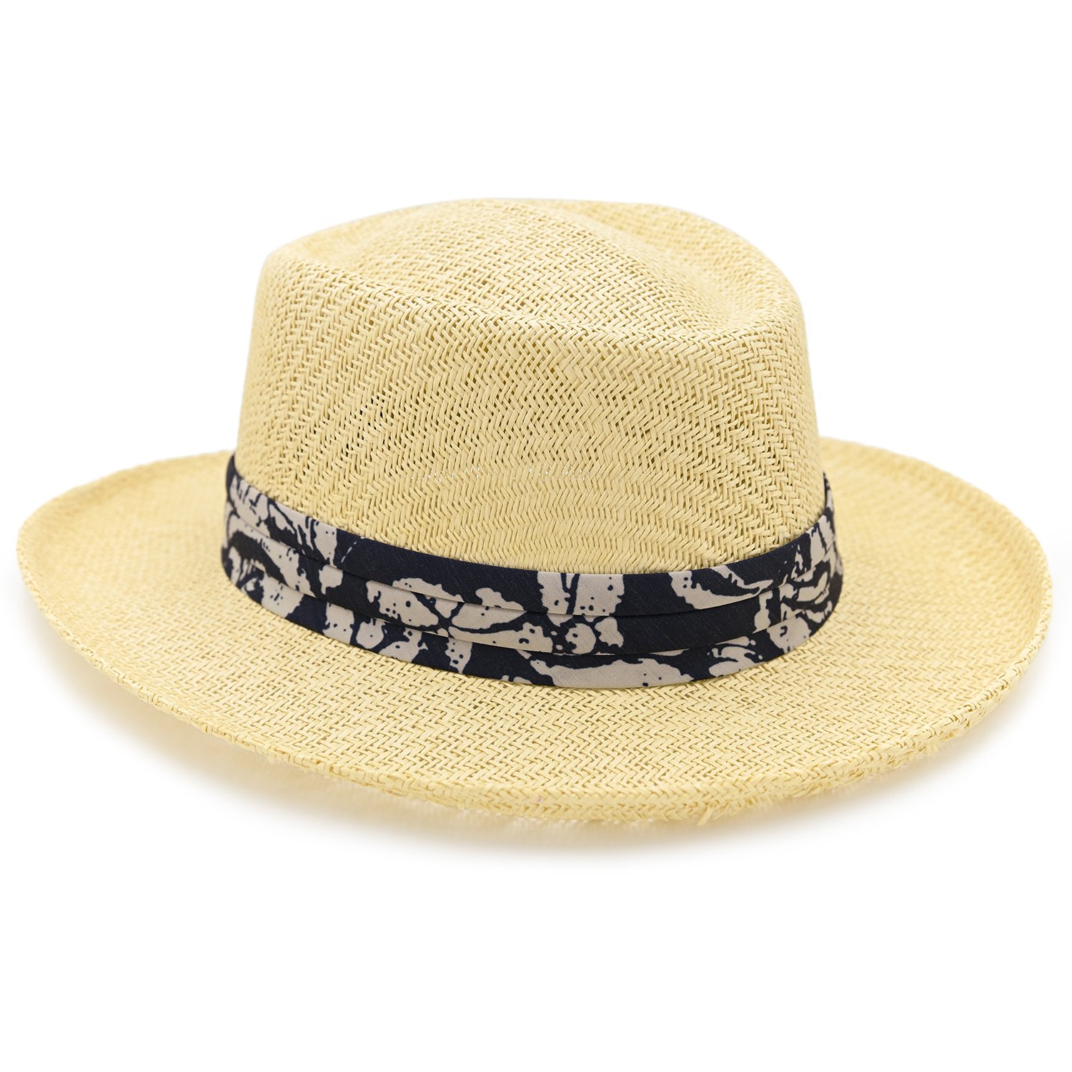 thumbnail image 2 of Dockers Men's Gambler Straw Hat - Wide Brim Panama Style With Anchor Band 2 of 14