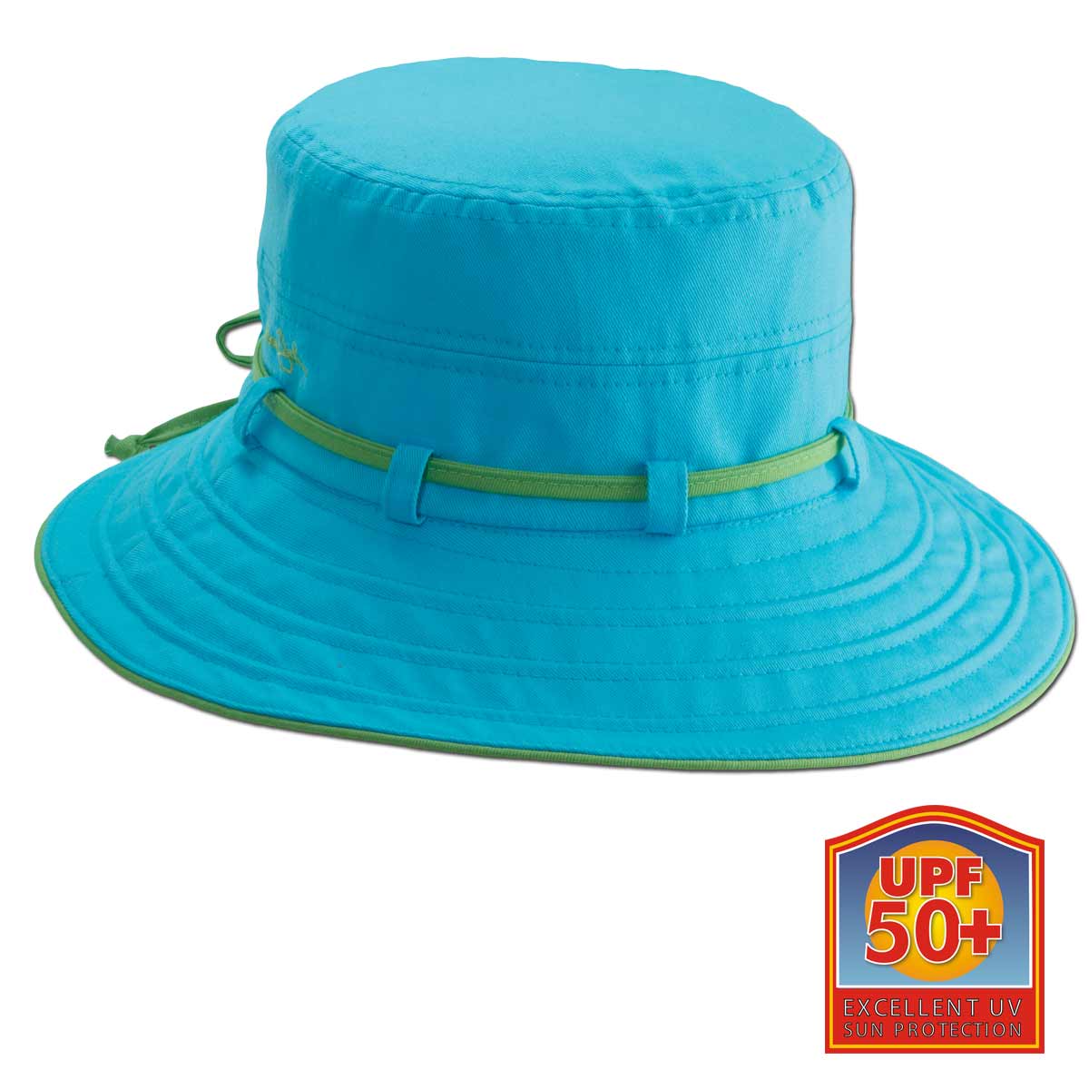 Panama Jack Women's Contrast Cotton Bucket Sun Hat with Sizing Tie, 3