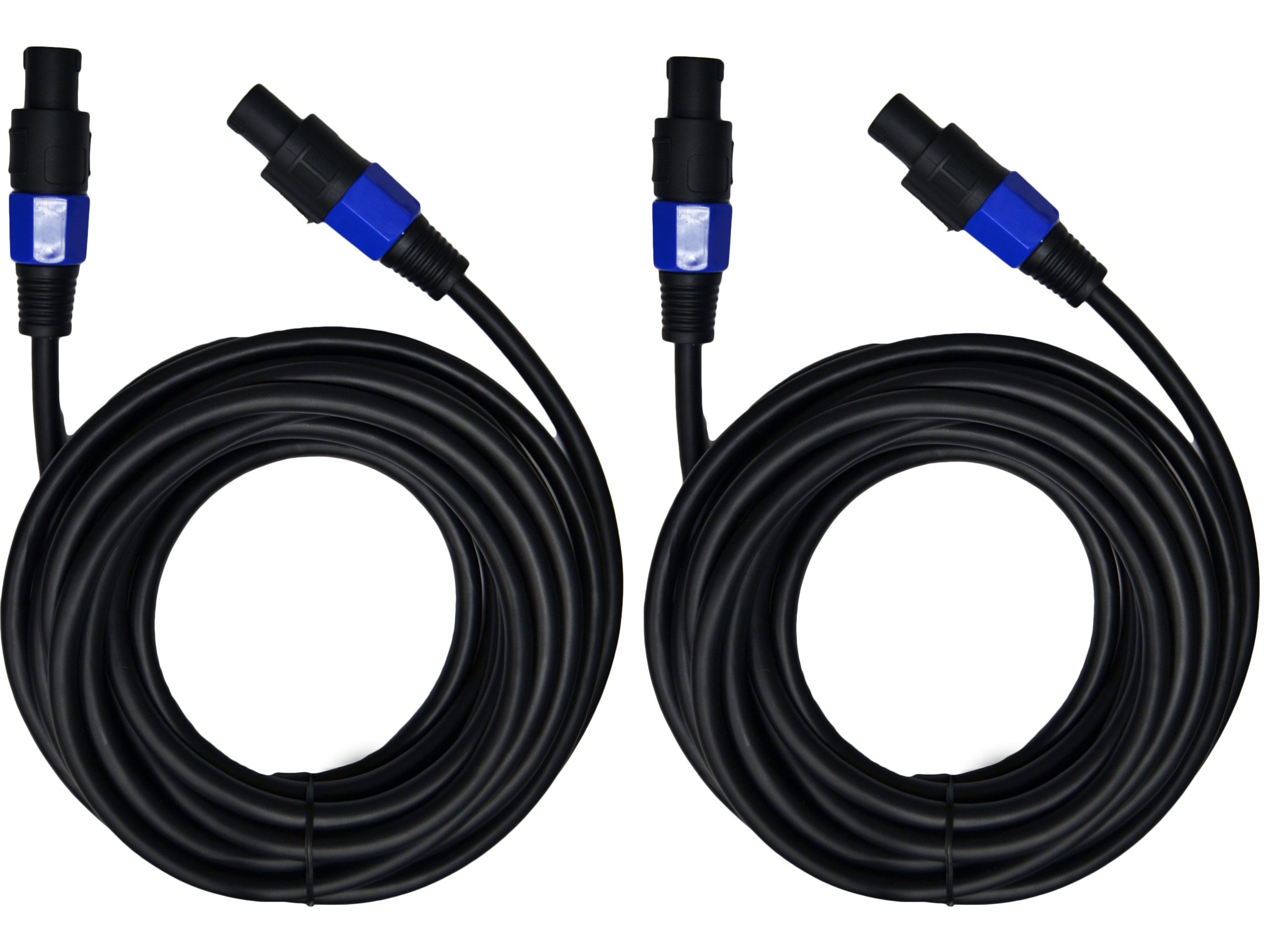 2X SPEAKON TO SPEAKON 25 FT. TRUE 12 GAUGE WIRE AWG DJ/ PRO AUDIO